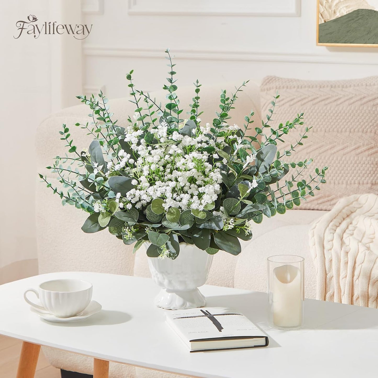 Baby Breath Flowers Artificial Bulk and Greenery Stems for DIY / Grey Green / Set of 120