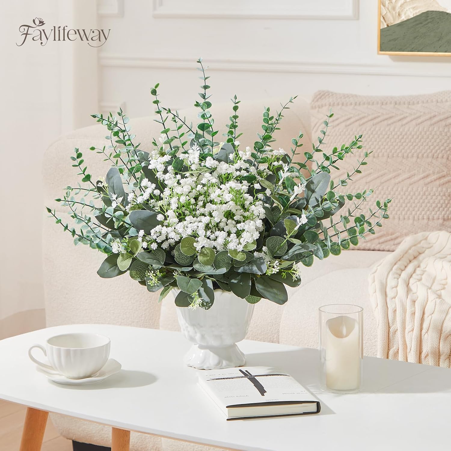 Baby Breath Flowers Artificial Bulk and Greenery Stems for DIY / Grey Green / Set of 120