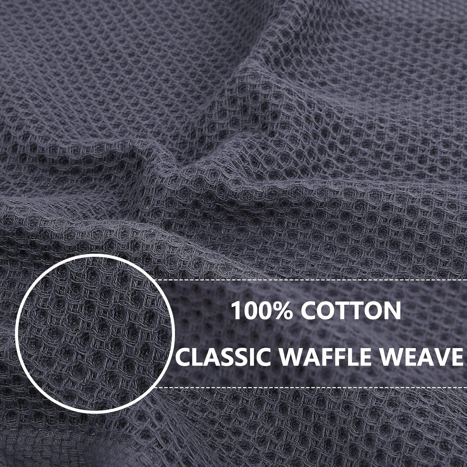 Homaxy 100% Cotton Waffle Weave Kitchen Dish Towels 8-Pack, Multicolor | 13 x 28 Inches, Ultra Soft Absorbent Dish