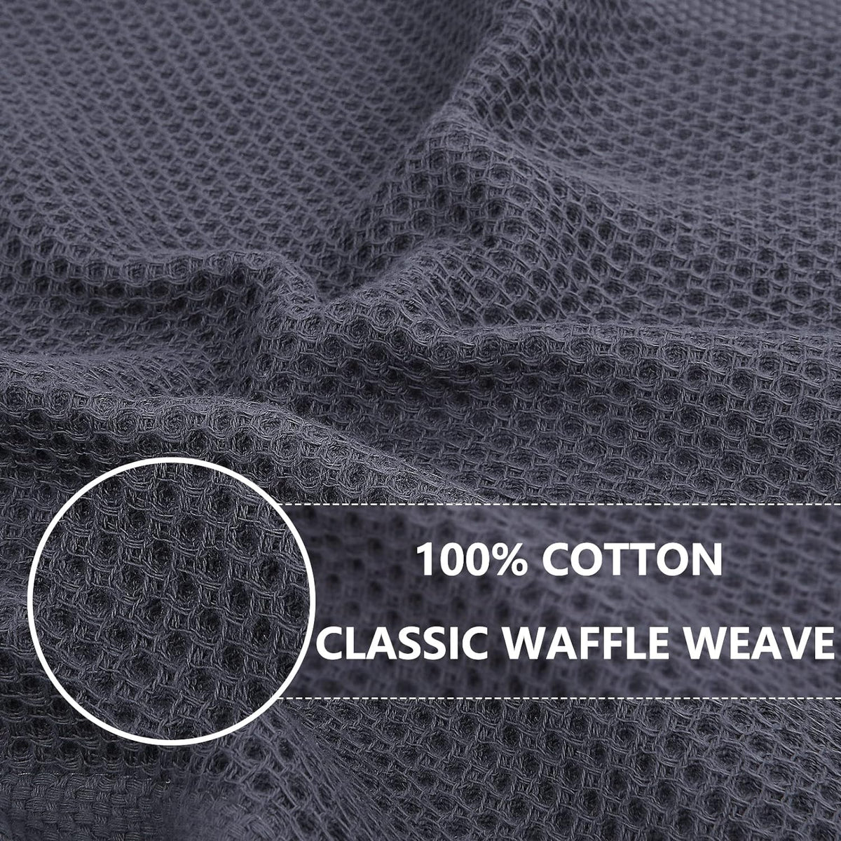 Homaxy 100% Cotton Waffle Weave Kitchen Dish Towels 18-Pack, Mixed Color | 13 x 28 Inches, Ultra Soft Absorbent Dish