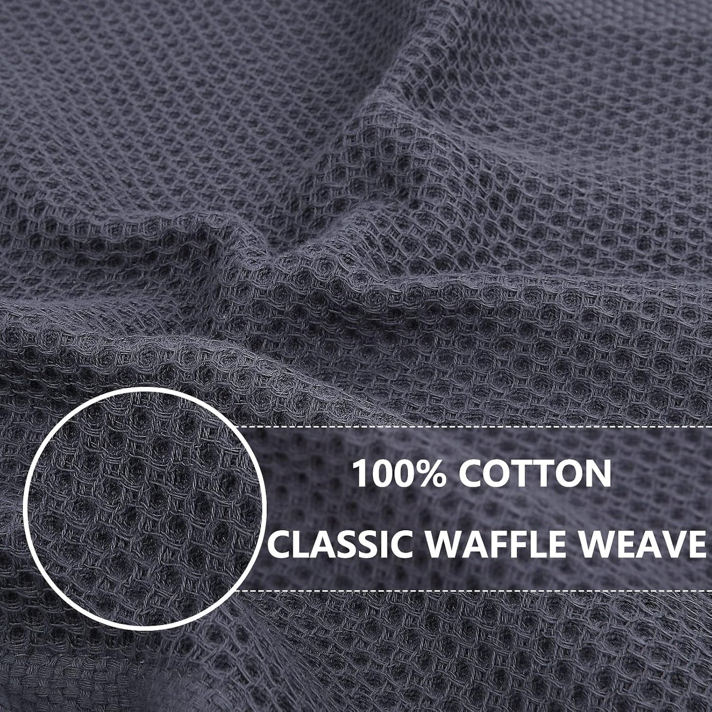 Homaxy 100% Cotton Waffle Weave Kitchen Dish Cloths 24-Pack, Multicolor | 12 x 12 Inches, Ultra Soft Absorbent Dish
