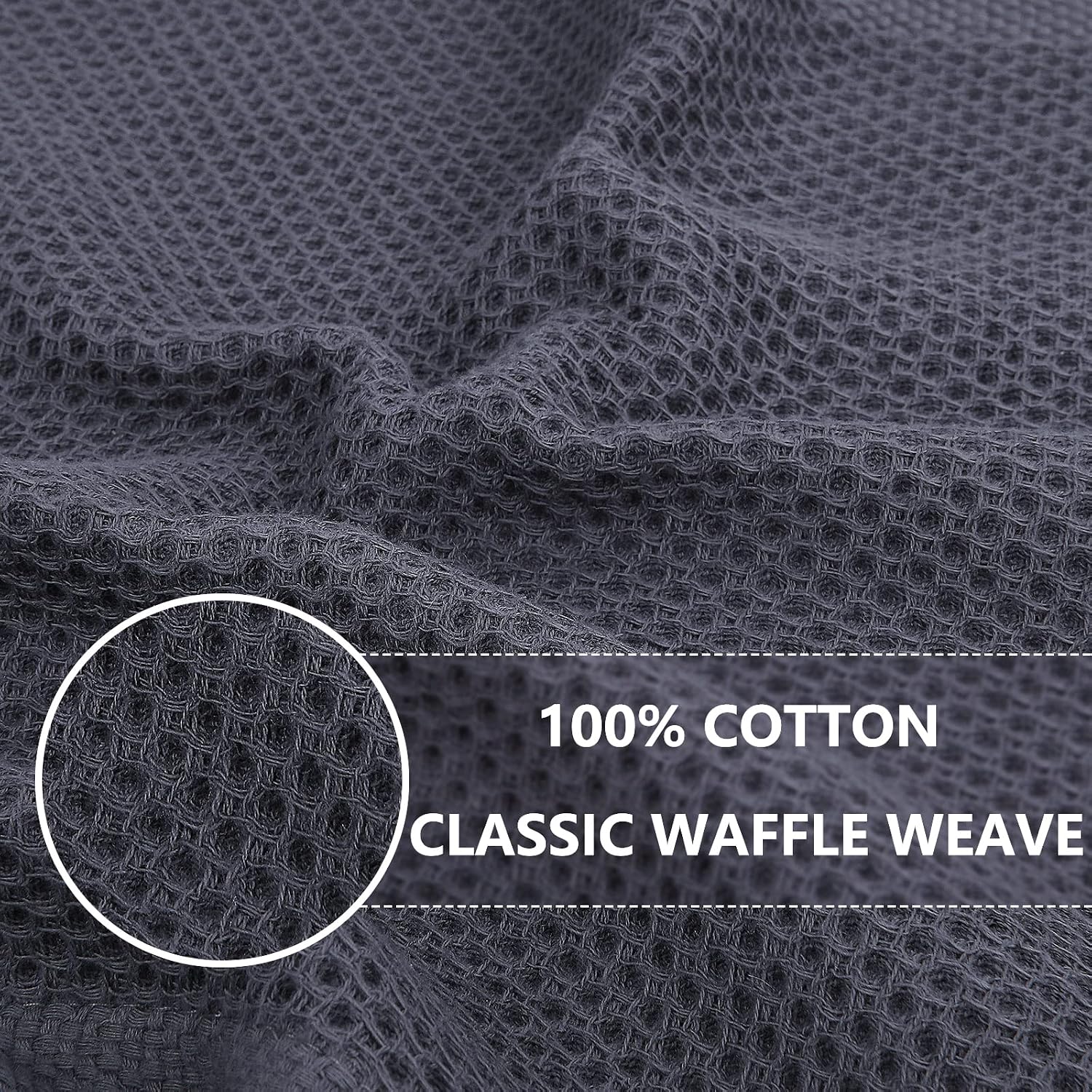 Homaxy 100% Cotton Waffle Weave Kitchen Dish Cloths 24-Pack, Multicolor | 12 x 12 Inches, Ultra Soft Absorbent Dish