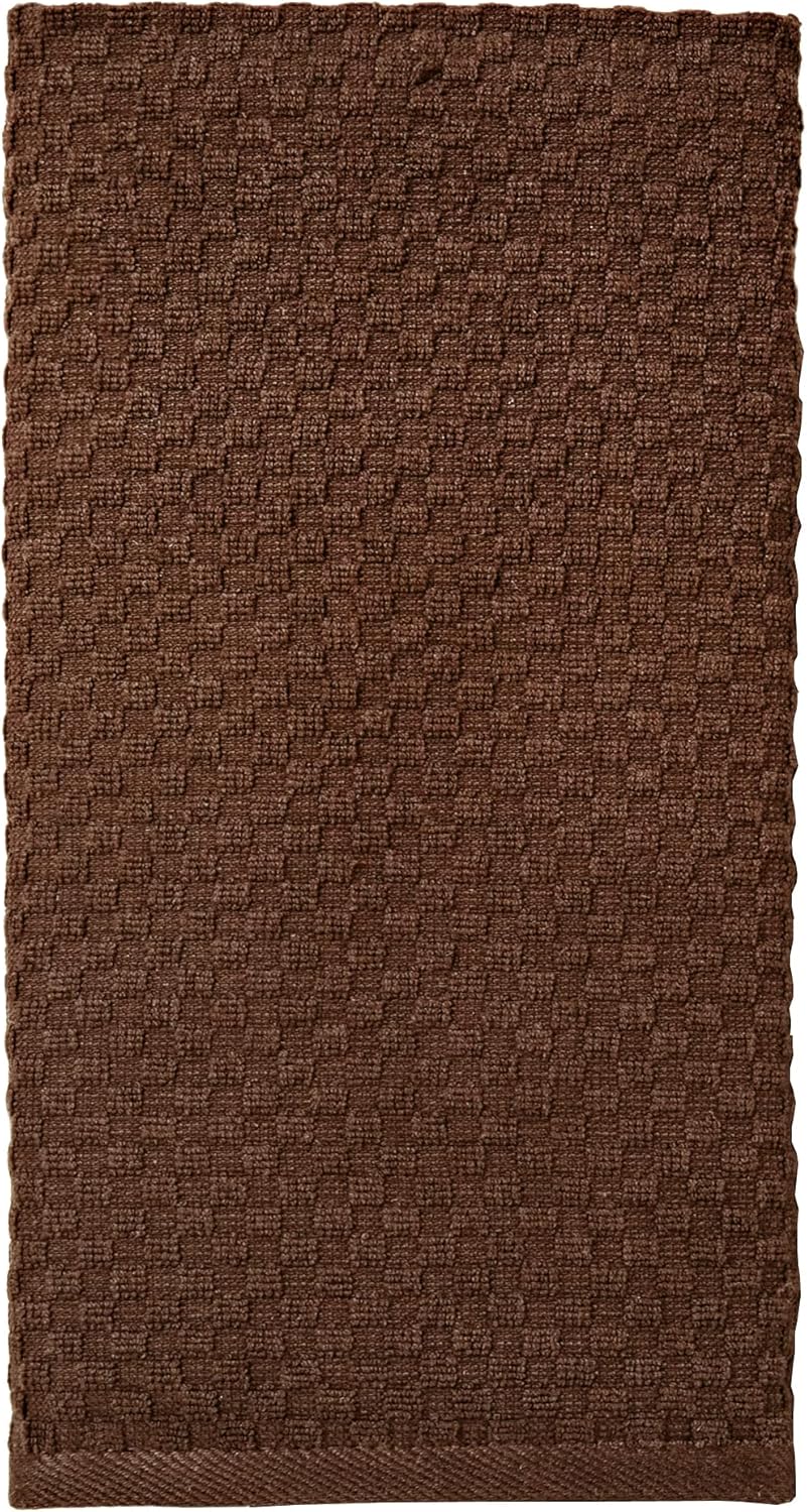 COTTON CRAFT Amazing Kitchen Towel - 12 Pack 100% Cotton Waffle Terry Towel | Chocolate - 16x28 Euro Café Waffle Weave