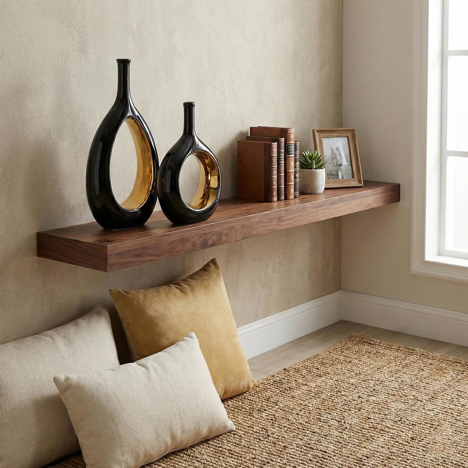 Vase Ceramic Black Vases Home Decor / Black and Gold
