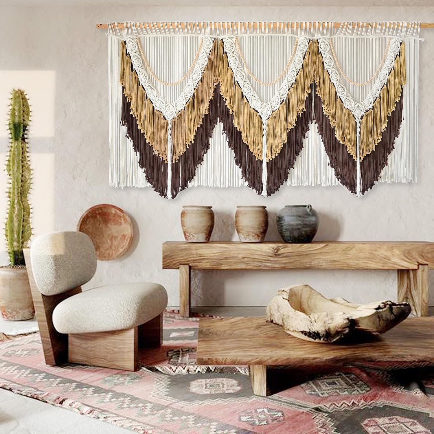Macrame Wall Hanging Boho Wall Art / Brown