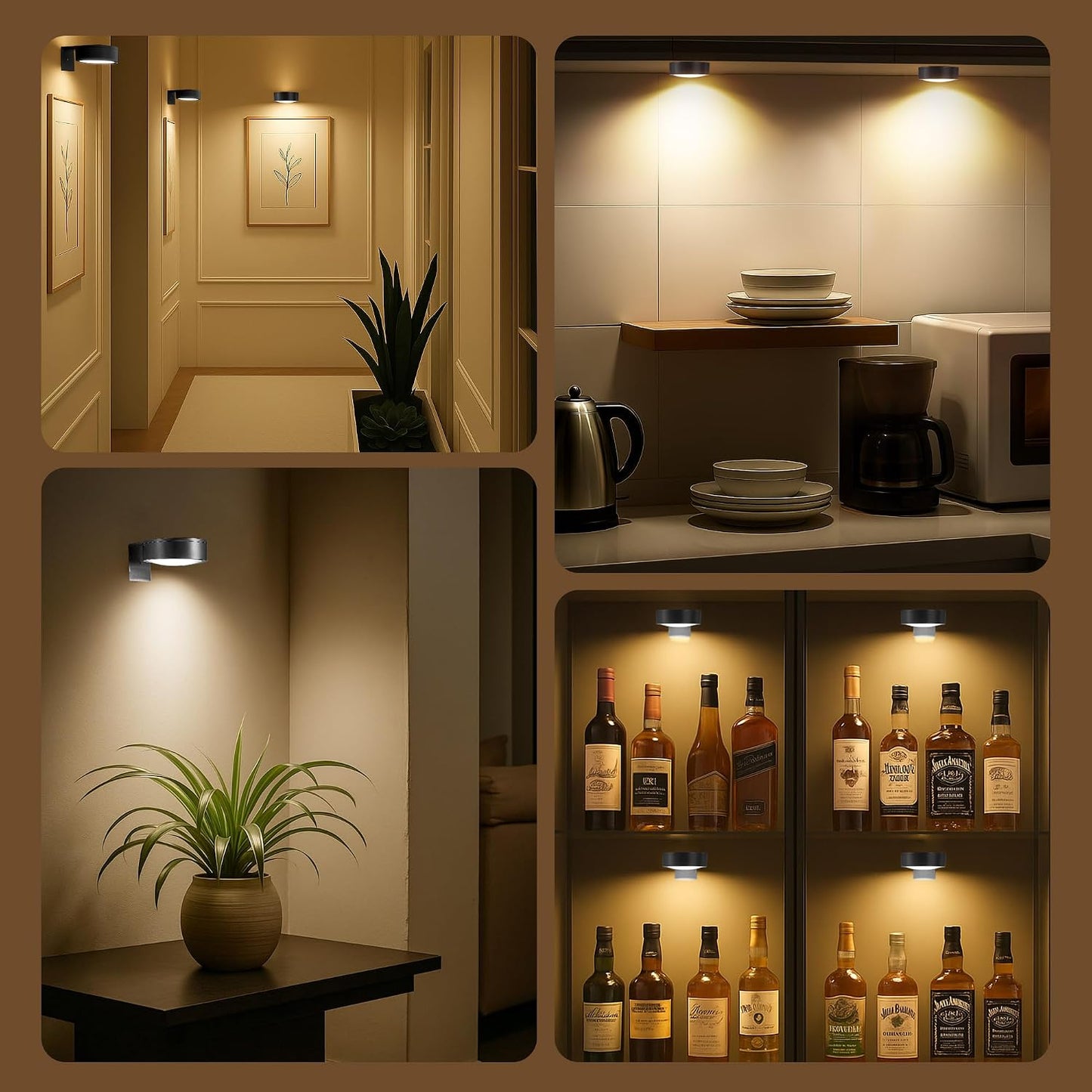 Picture Lights for Wall, Wireless Poster Lights Battery Operated, Black | LED Magnetic Painting Light with Remote