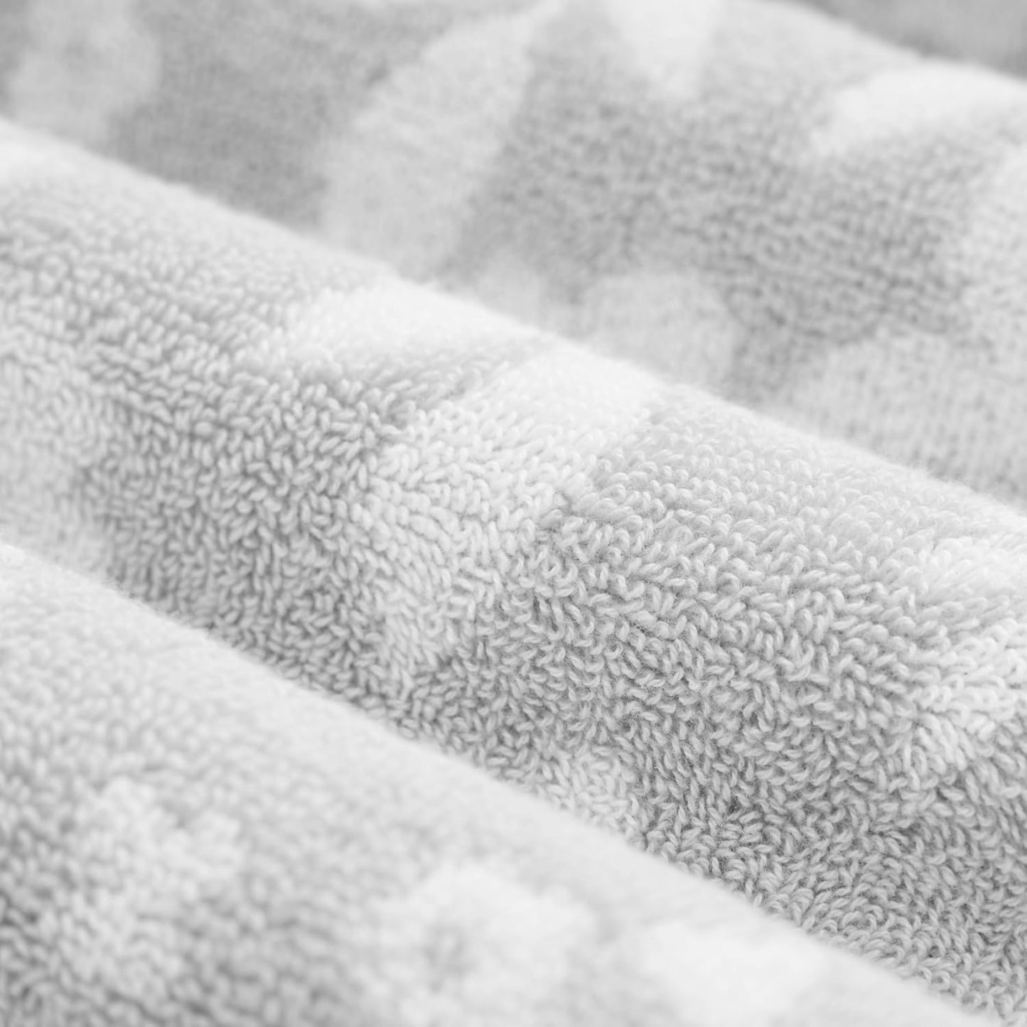 Lucky Brand Folk Floral 6 Piece Bath Towel Set - (2) Bath Towels, (2) Hand Towels, and (2) Washcloths - Glacier Grey