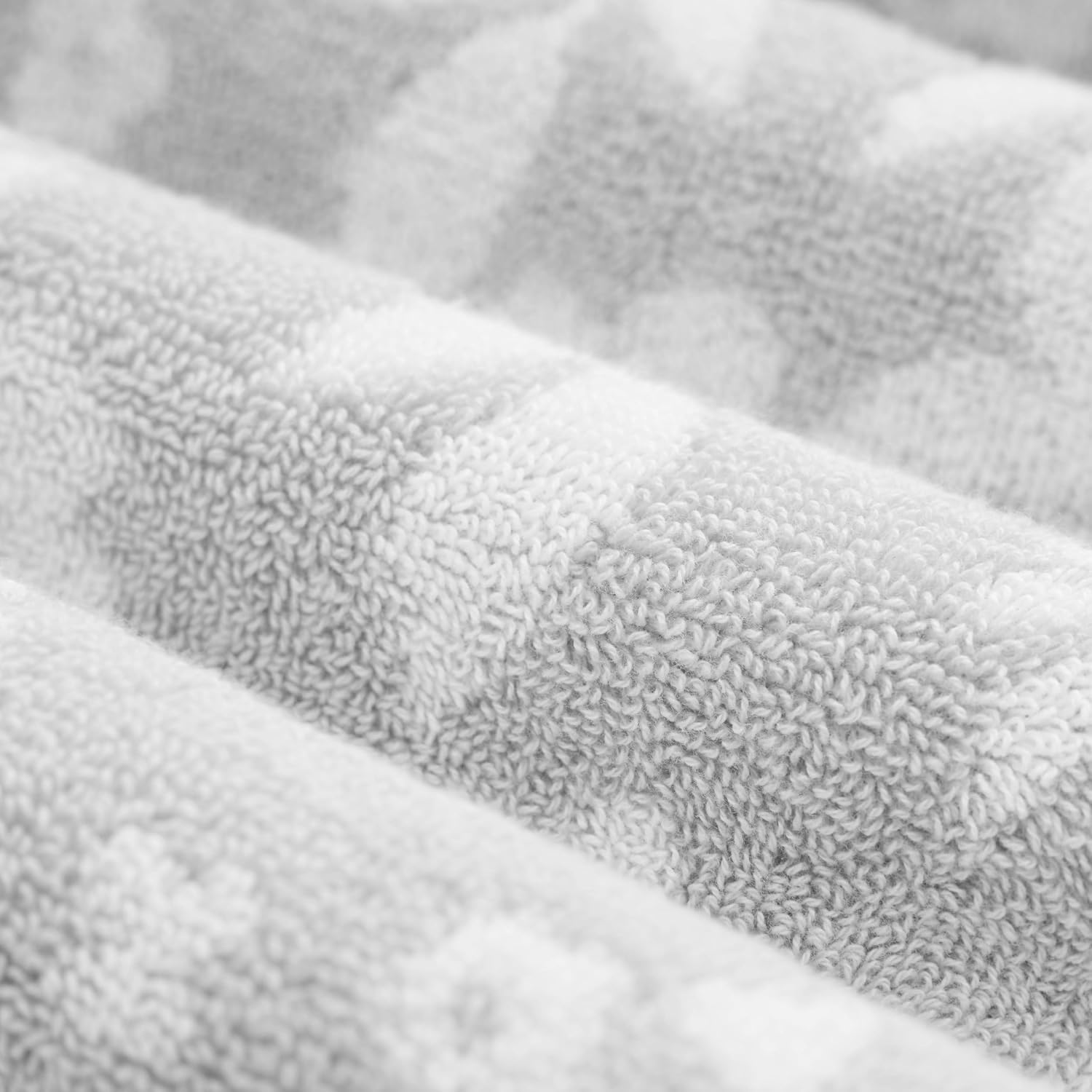 Lucky Brand Folk Floral 6 Piece Bath Towel Set - (2) Bath Towels, (2) Hand Towels, and (2) Washcloths - Glacier Grey