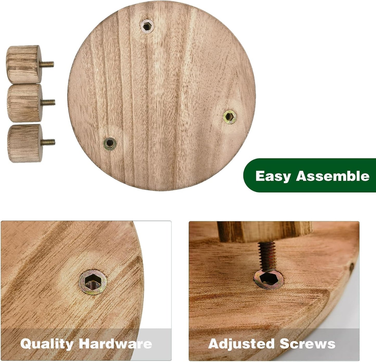 Solid Wood Plant Riser / Lightbrown / Natural / 10 Inch / Set of 3