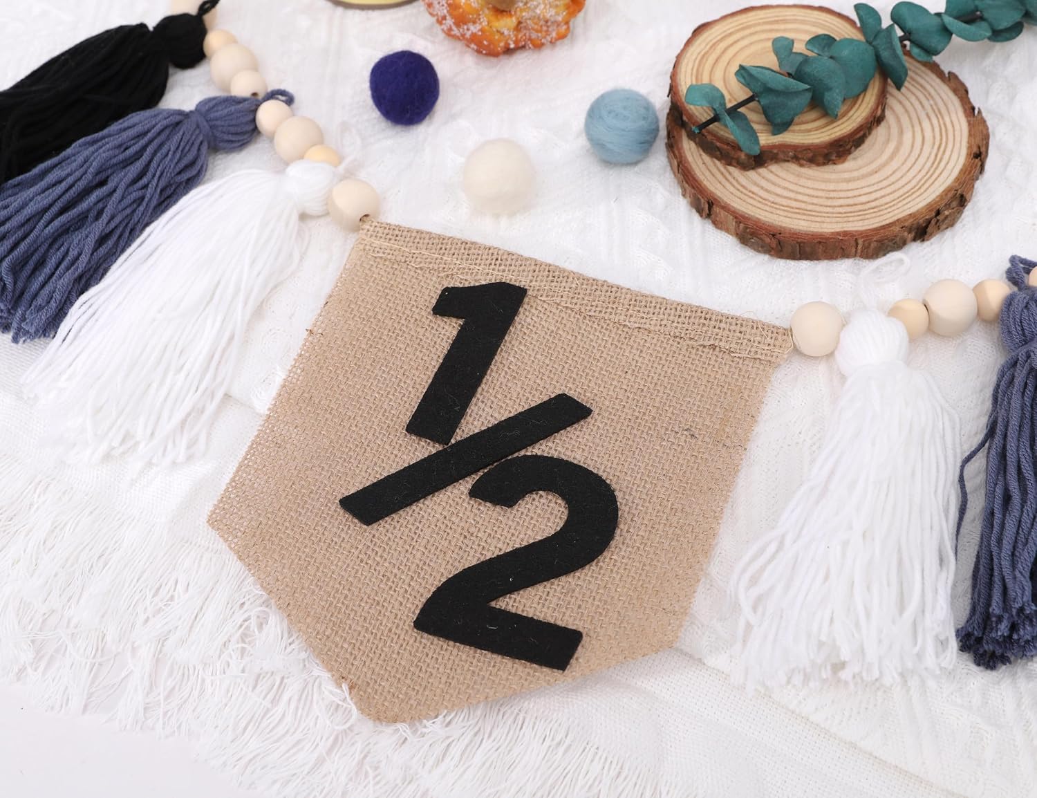 Tassel Wood Bead Highchair Garland / Black
