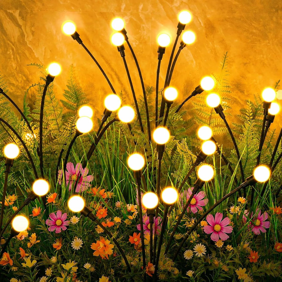 ASMAD Solar Lights Outdoor(2 Pack-16 LEDs),Solar Garden Lights,Fairy Lights