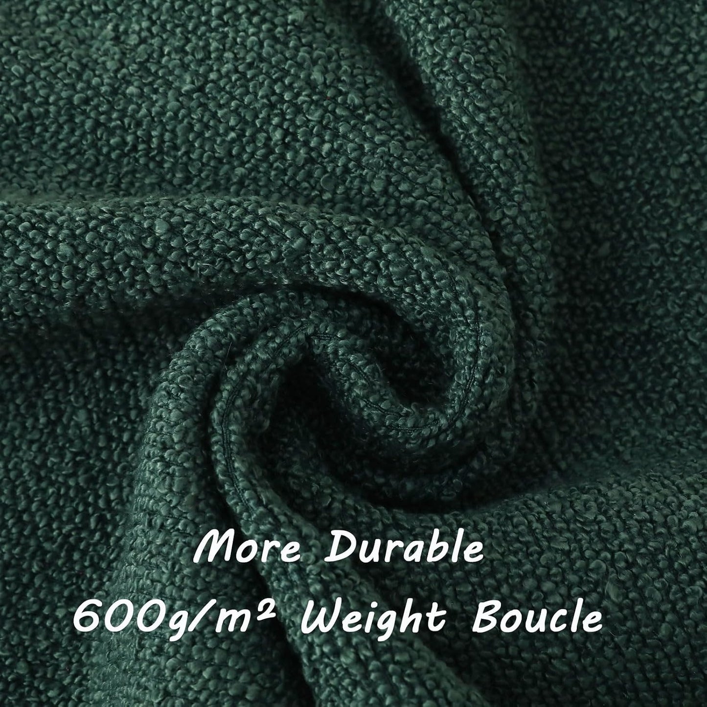 Dark Decorative Throw Pillow Covers Soft Solid Boucle Textured Cushion / Green / 18 x 18 / Set of 2