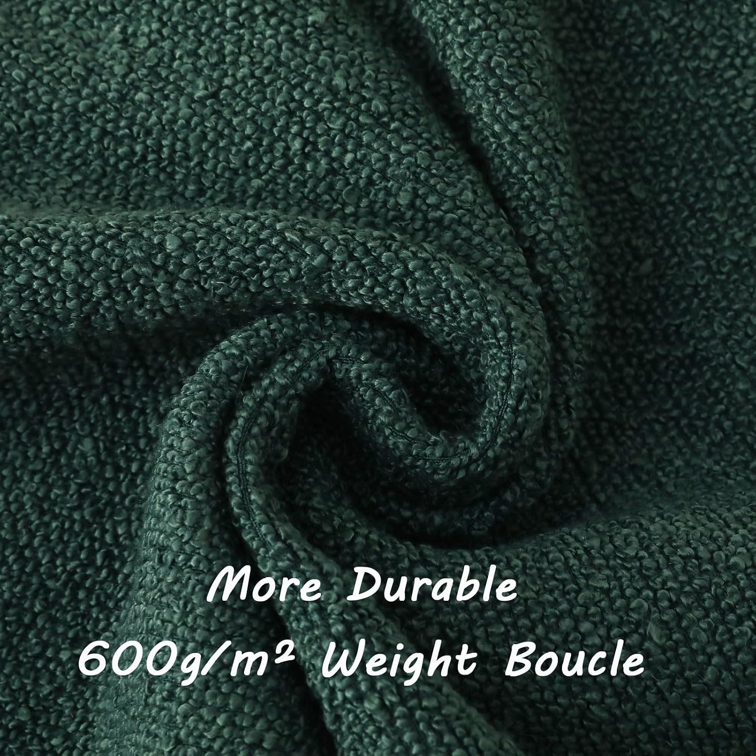 Dark Decorative Throw Pillow Covers Soft Solid Boucle Textured Cushion / Green / 18 x 18 / Set of 2
