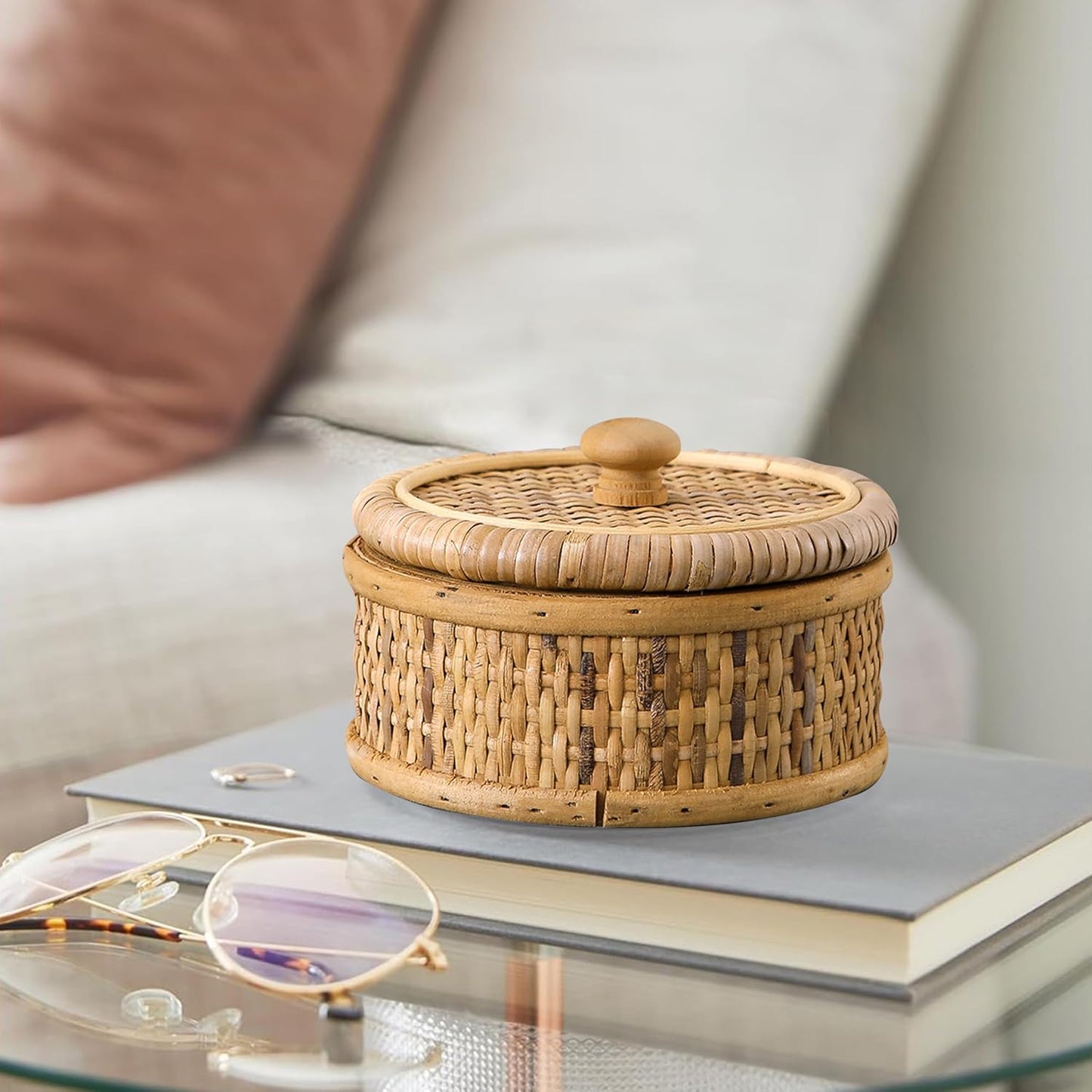 Rattan Storage Basket for Jewelry / Brown