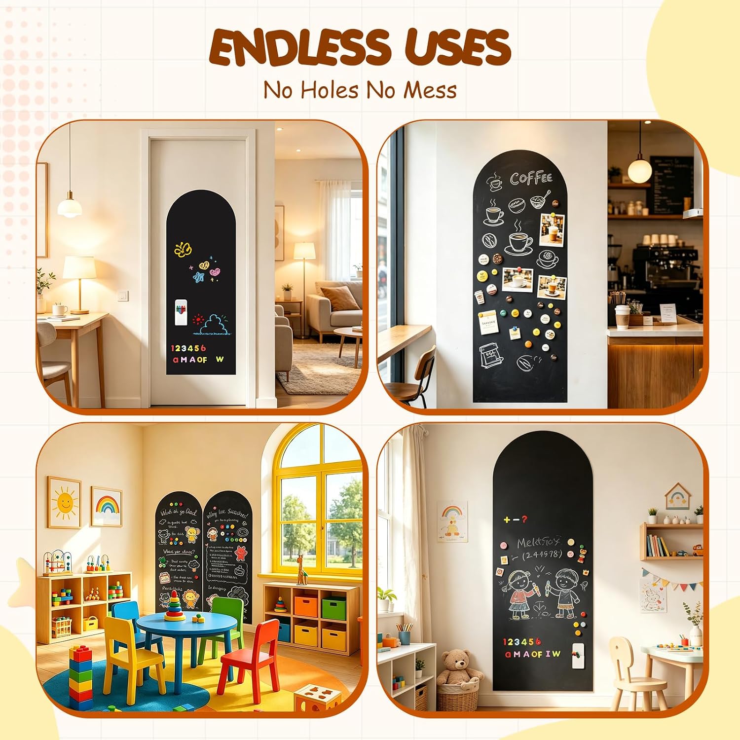 Magnetic Arch Wall Decal / Black / 47.2 x 18 / Set of 87