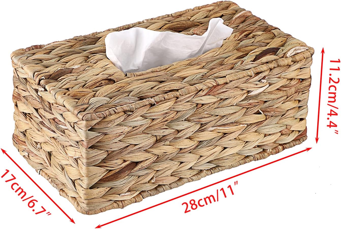 Tissue Box Cover Water Hyacinth Tissue Box Rectangular Tissue Holder / 11 x 6.7 / Inch/rectangular