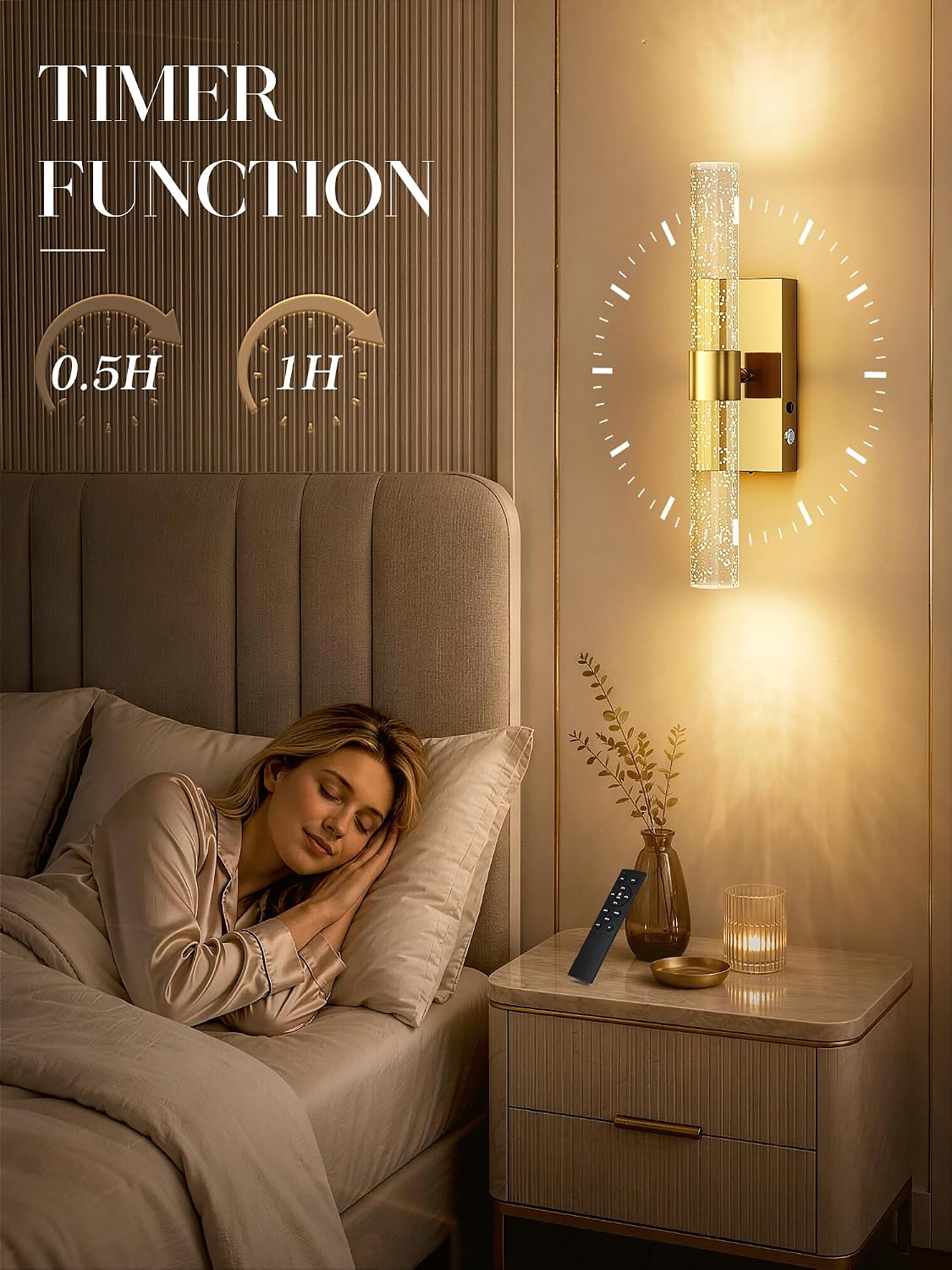 10000mAh Battery Operated Wall Sconces Set of 2, Gold, 15.3 Inch | 3CCT, Renter Friendly, Rechargeable Wall lights