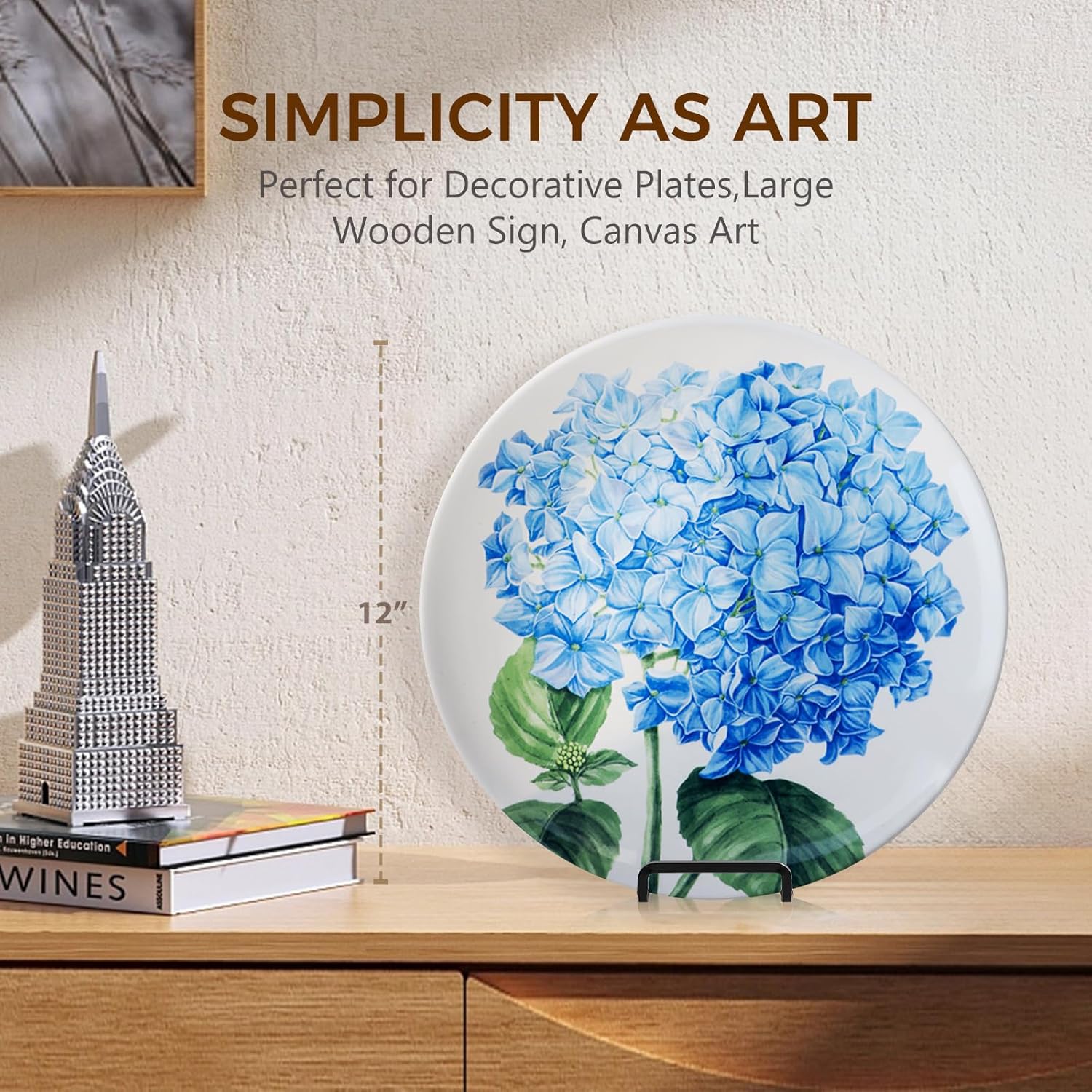 Metal Plate Stands for Display / 8 Inch -2 / Black / 8 Inch / Set of 2