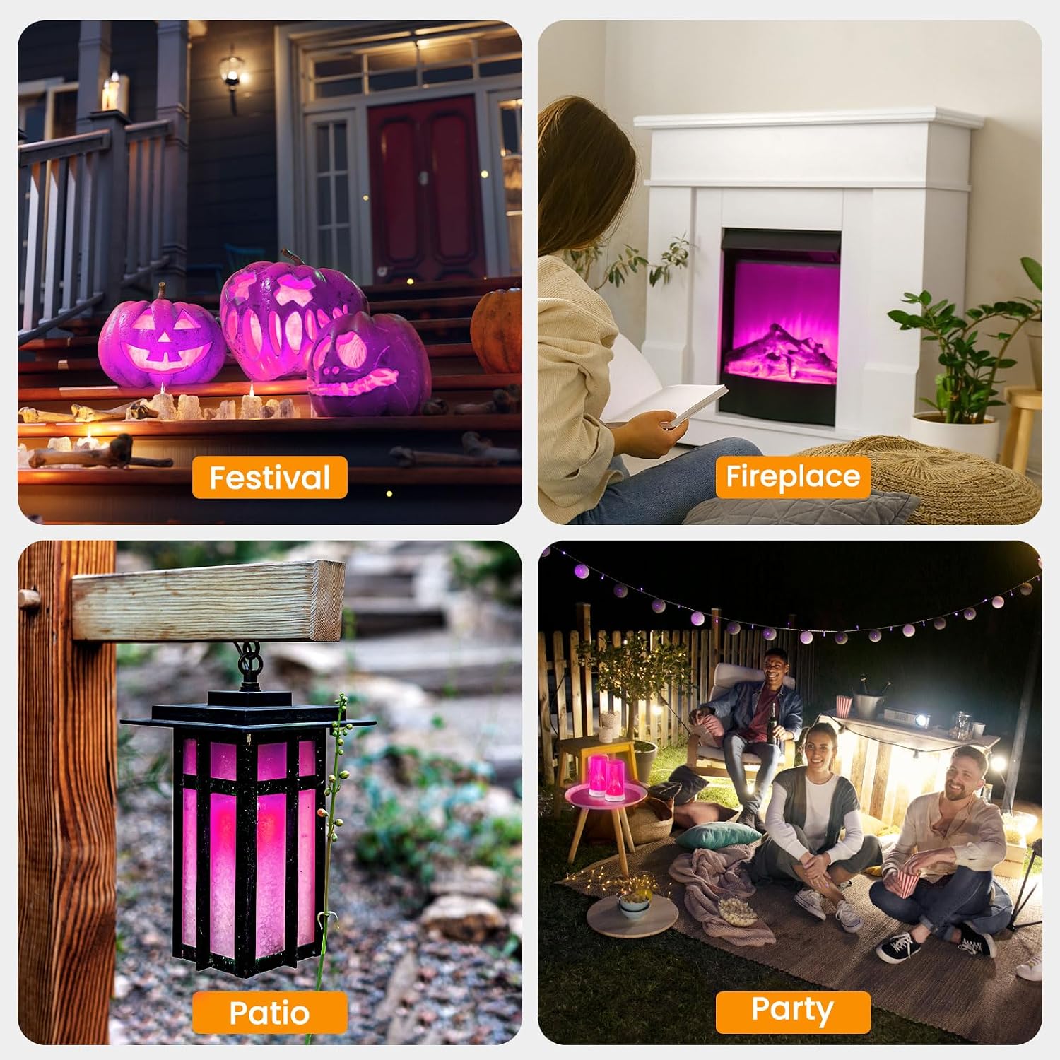 Hompavo 【Upgraded】 Flame Lights with Remote, Timer, 4-Mode Rechargeable | Waterproof LED Battery Operated Flameless