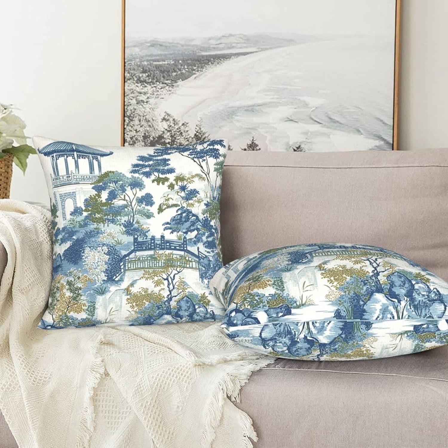 Throw Pillow Covers Pillow Cases Decoration Cushion Cover / Chinoiserie / 18 x 18 / Set of 2