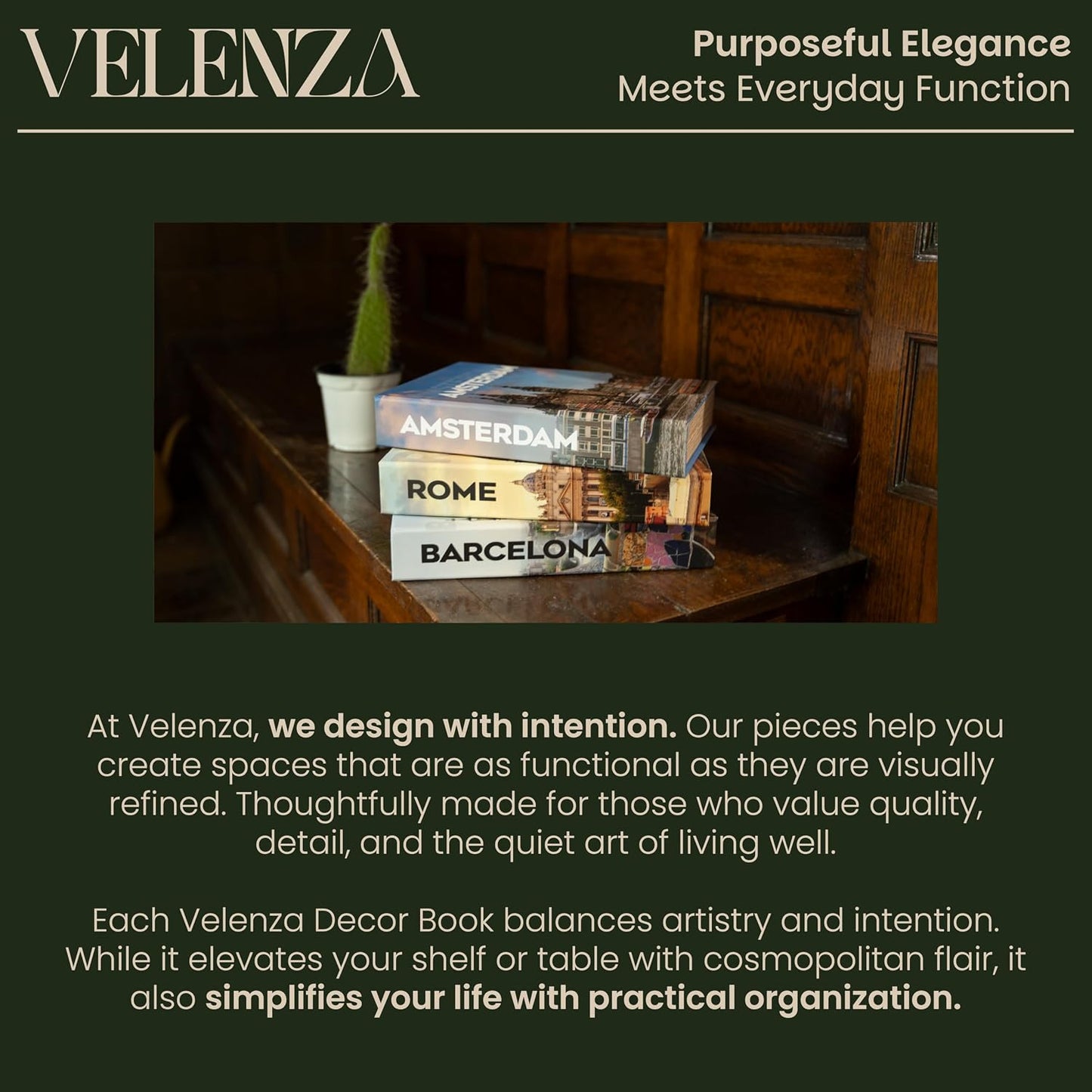 Velvet-Lined Faux Book Storage Box Set for Keepsakes / 3-pack / Set of 3