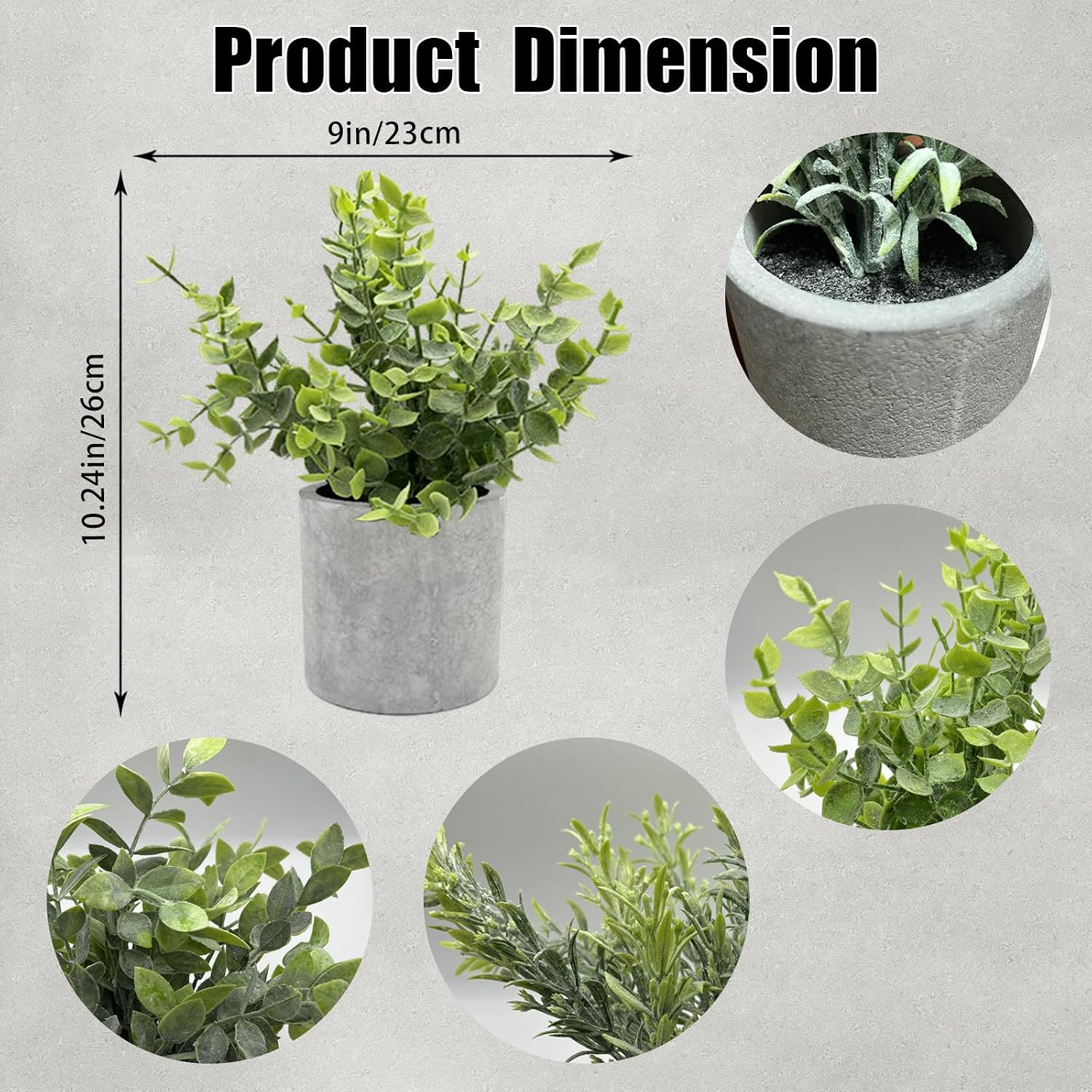 Small Eucalyptus Artificial Plants Indoor Greenery / Set of 3