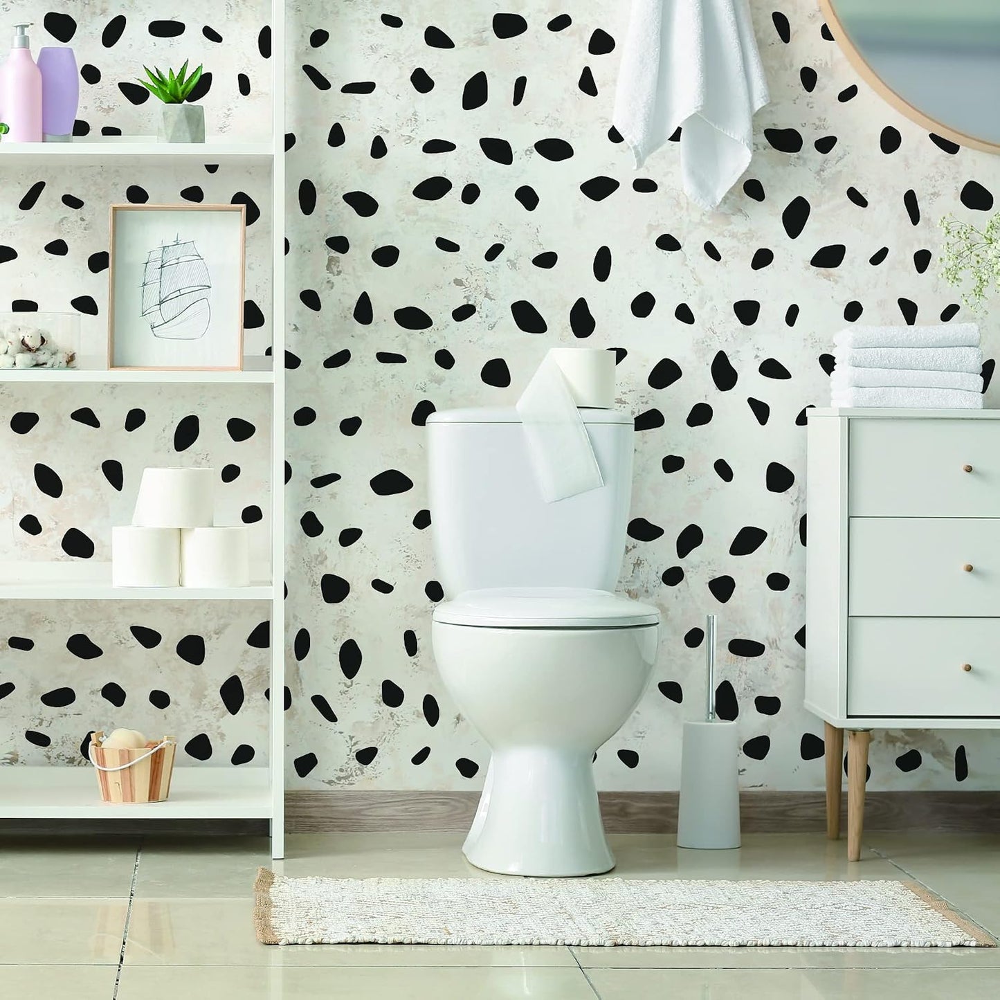 Vinyl Irregular Polka Dot Wall Decals / Irregular Spots / Black