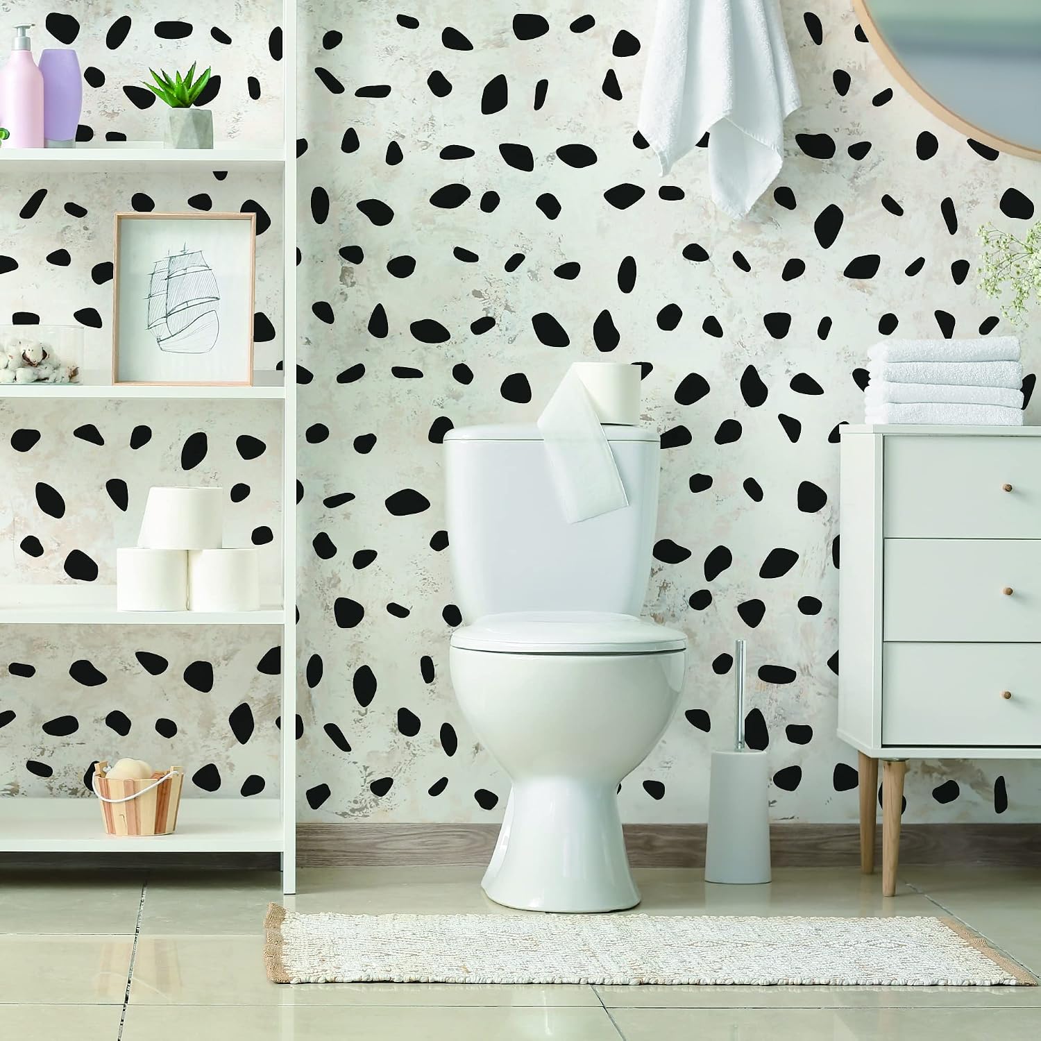 Vinyl Irregular Polka Dot Wall Decals / Irregular Spots / Black
