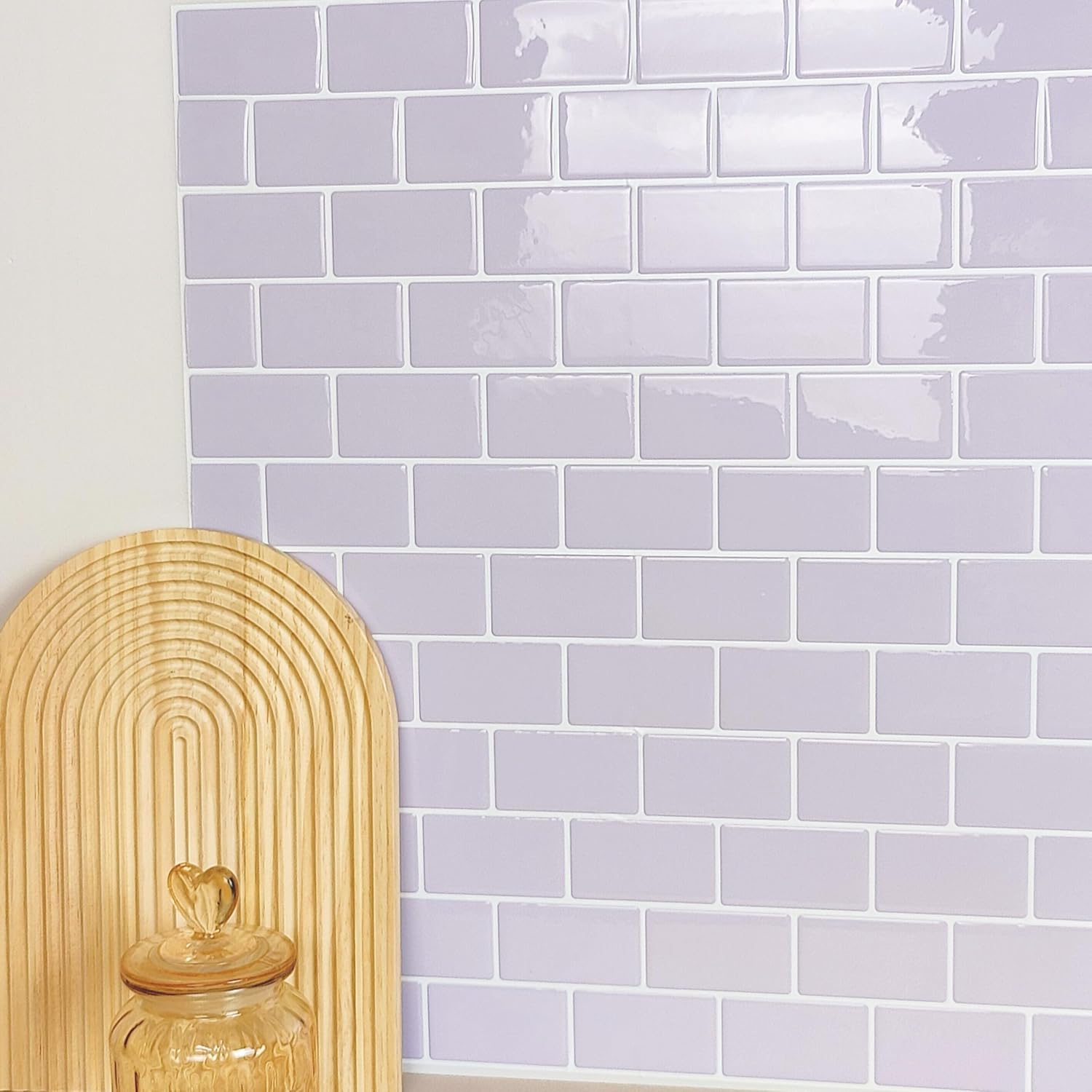 Self-Adhesive Wall Tile Transfer Wall / T80611s / 10 Sheets / Purple