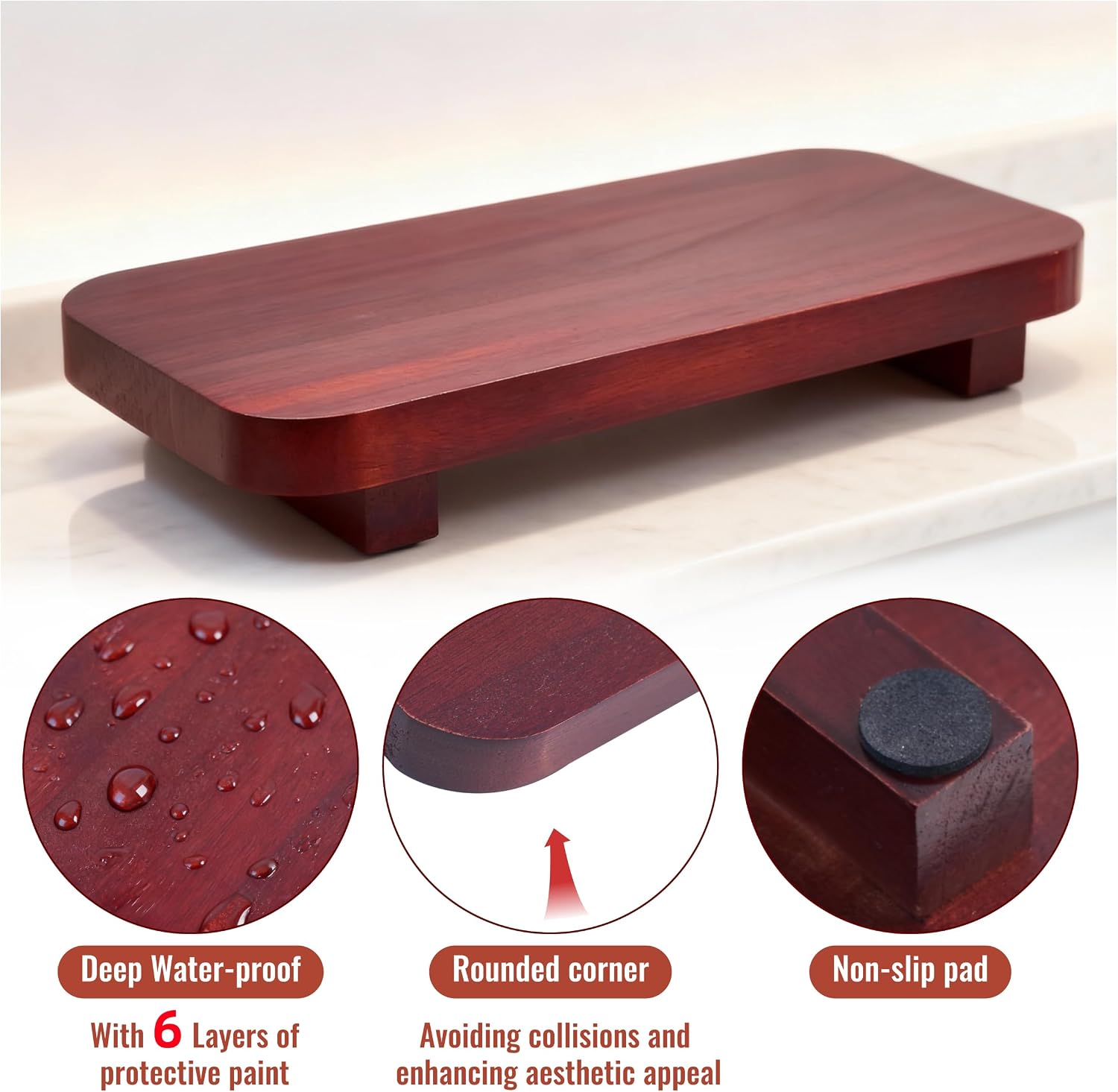 Farmhouse Decorative Tray Soap Holder / Red Brown / X:11*7