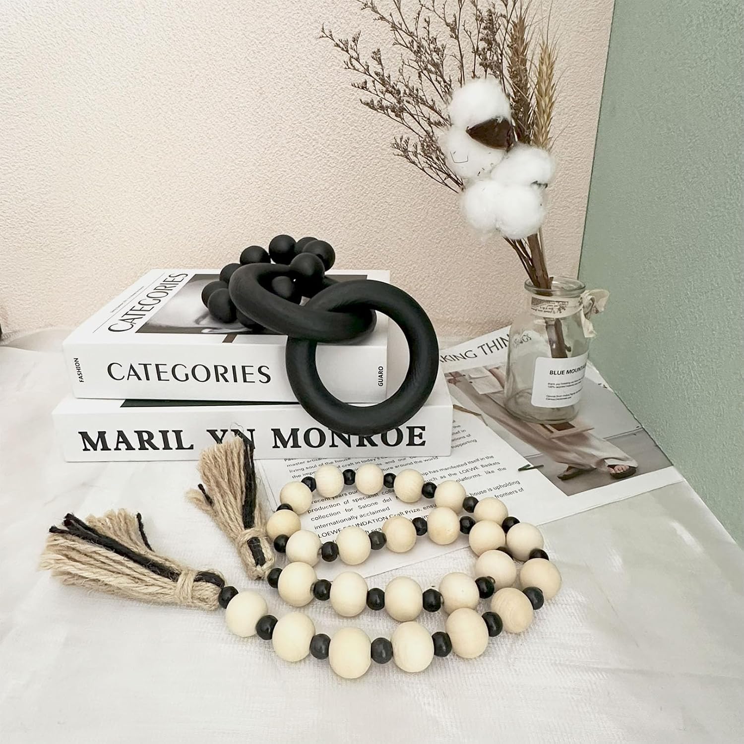 Wooden Knot Decor / Black / Set of 2