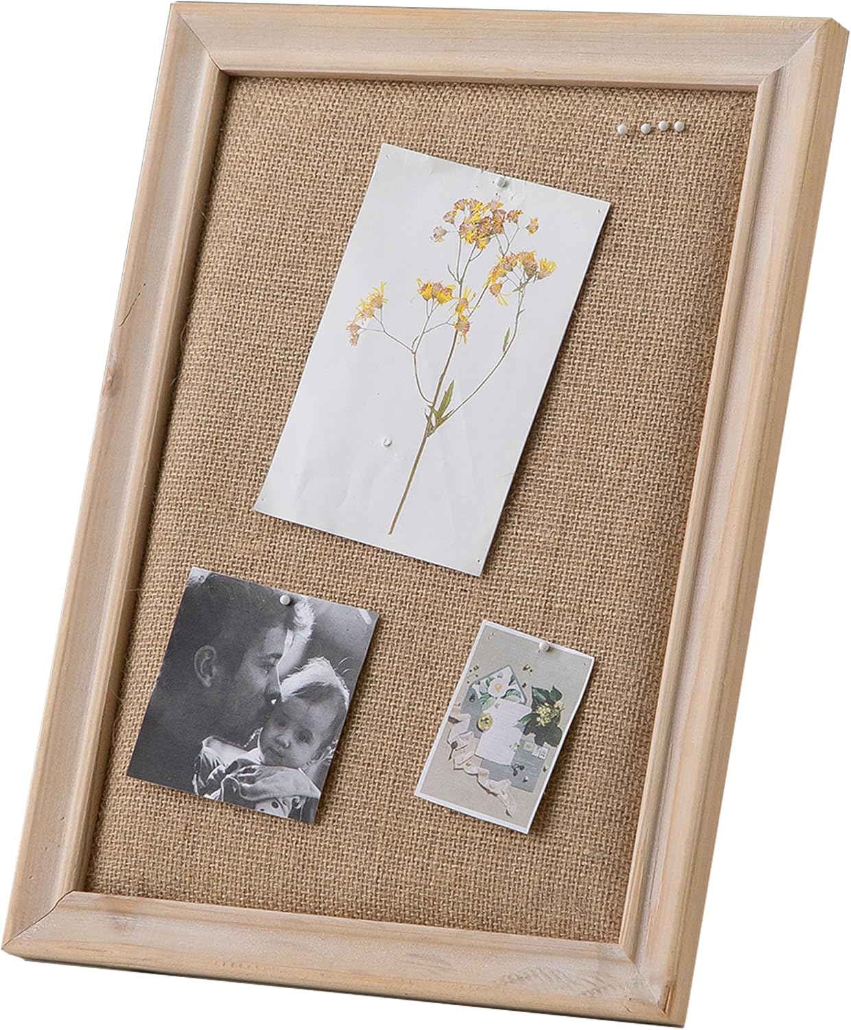 Stand / Small Linen Desk Bulletin Board / Linen / Brown / 12 x 16