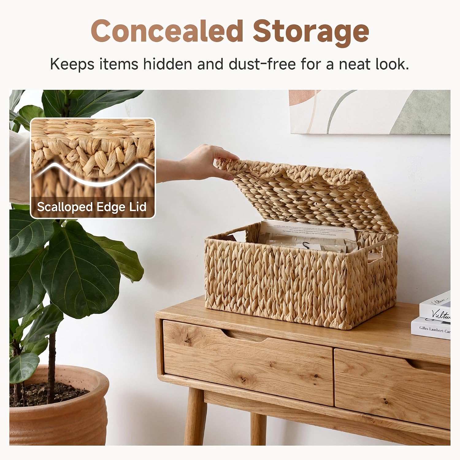 Wicker Basket / Water Hyacinth Basket / Natural
