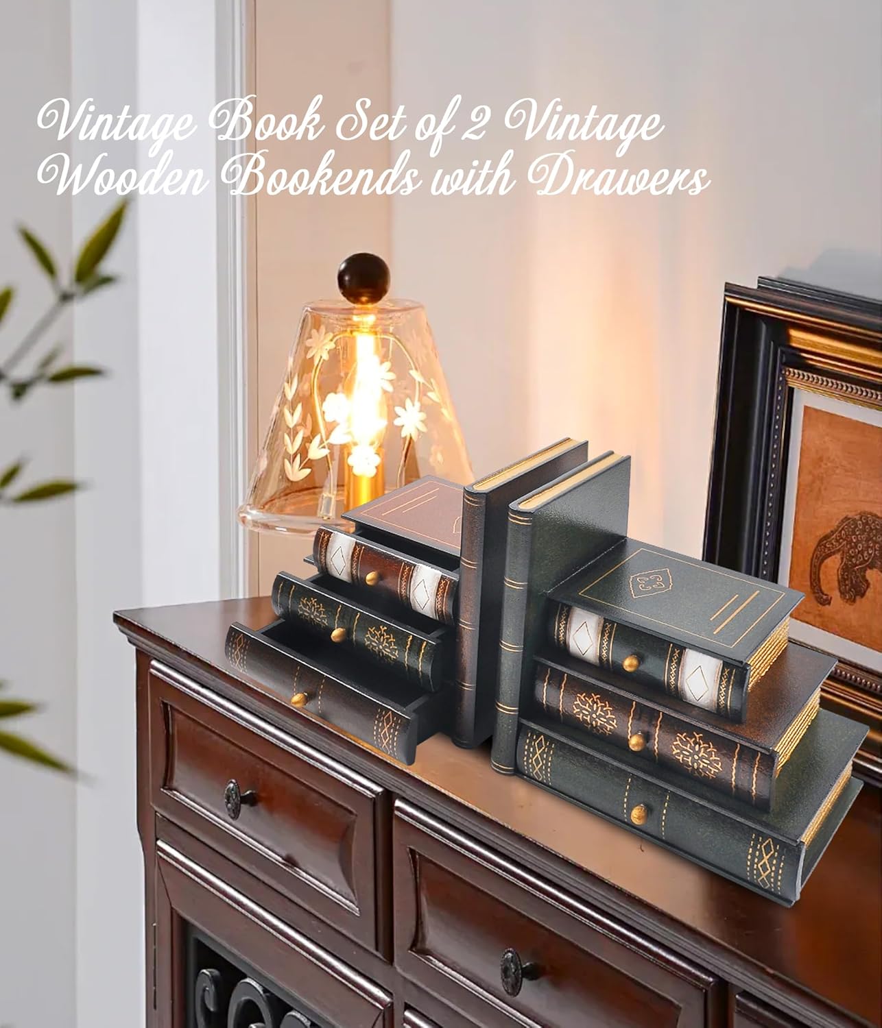 Vintage Wooden Bookends / Set of 311
