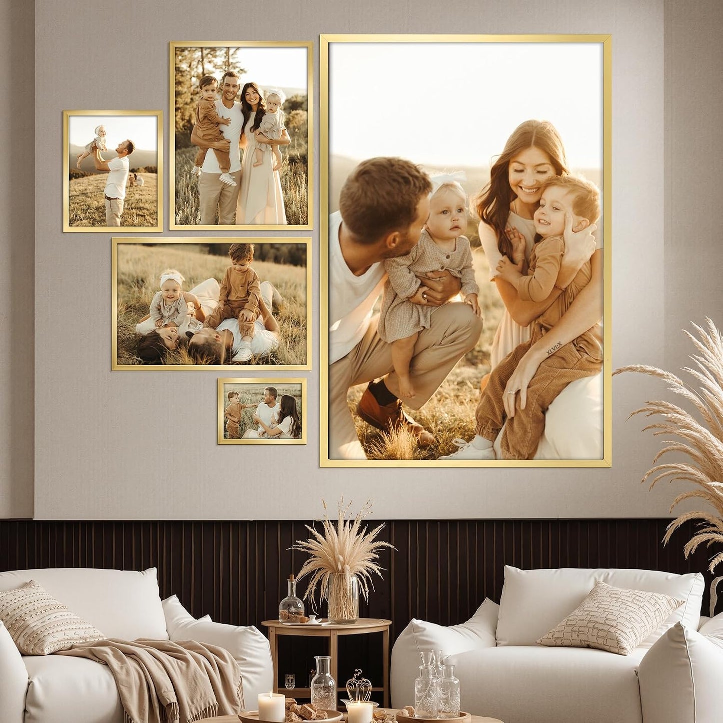 Giftgarden 24x36 Poster Picture Frame Gold, Textured Metal Frame 36x24 for Wall Display, Single