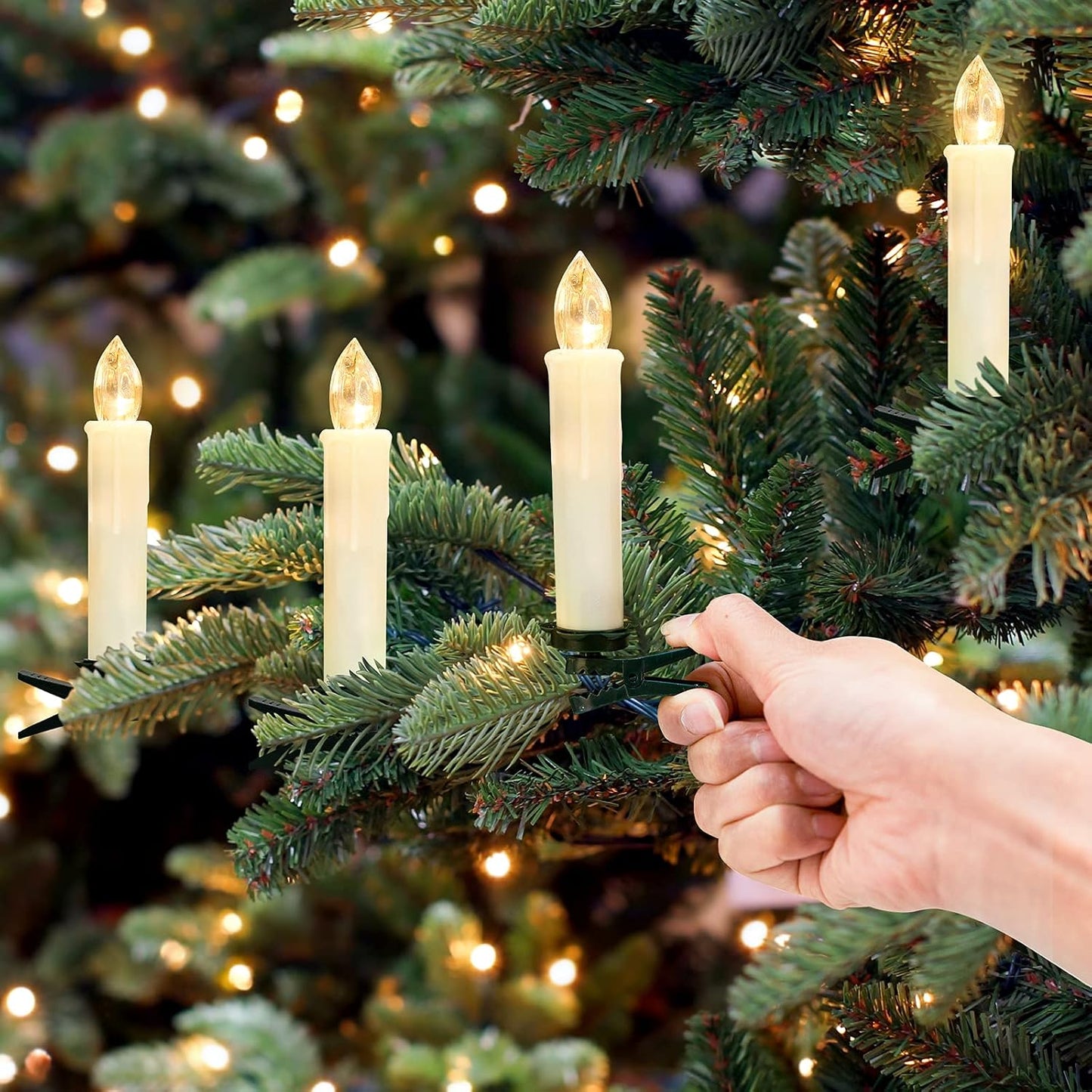 Daord 30 PCS Flameless LED Taper Candles Battery Operated Christmas Tree Candle Lights Electric Fake Candles with