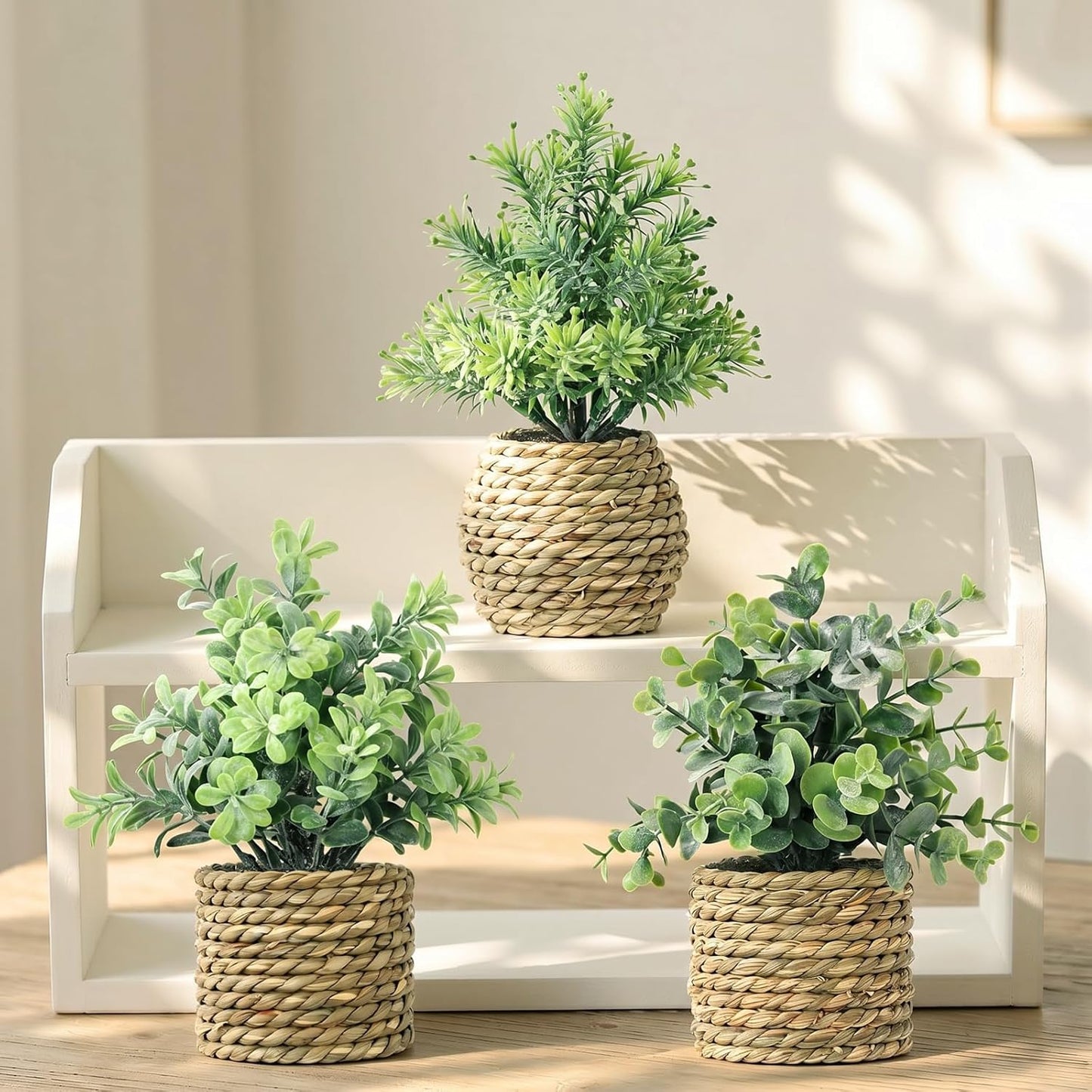 Artificial Plants / Seagrass Handwoven Planters / 9 Inch