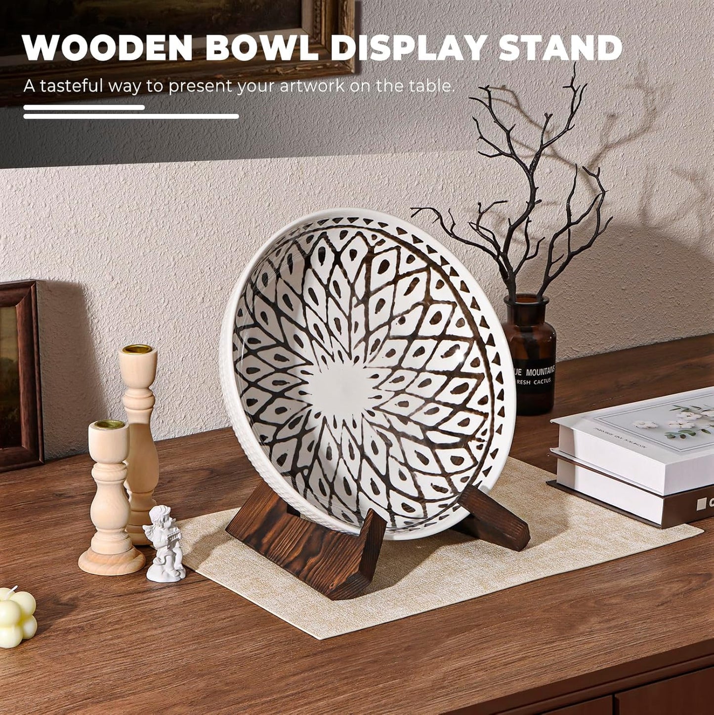 Wooden Bowl Display Stand / 6.5 Inch