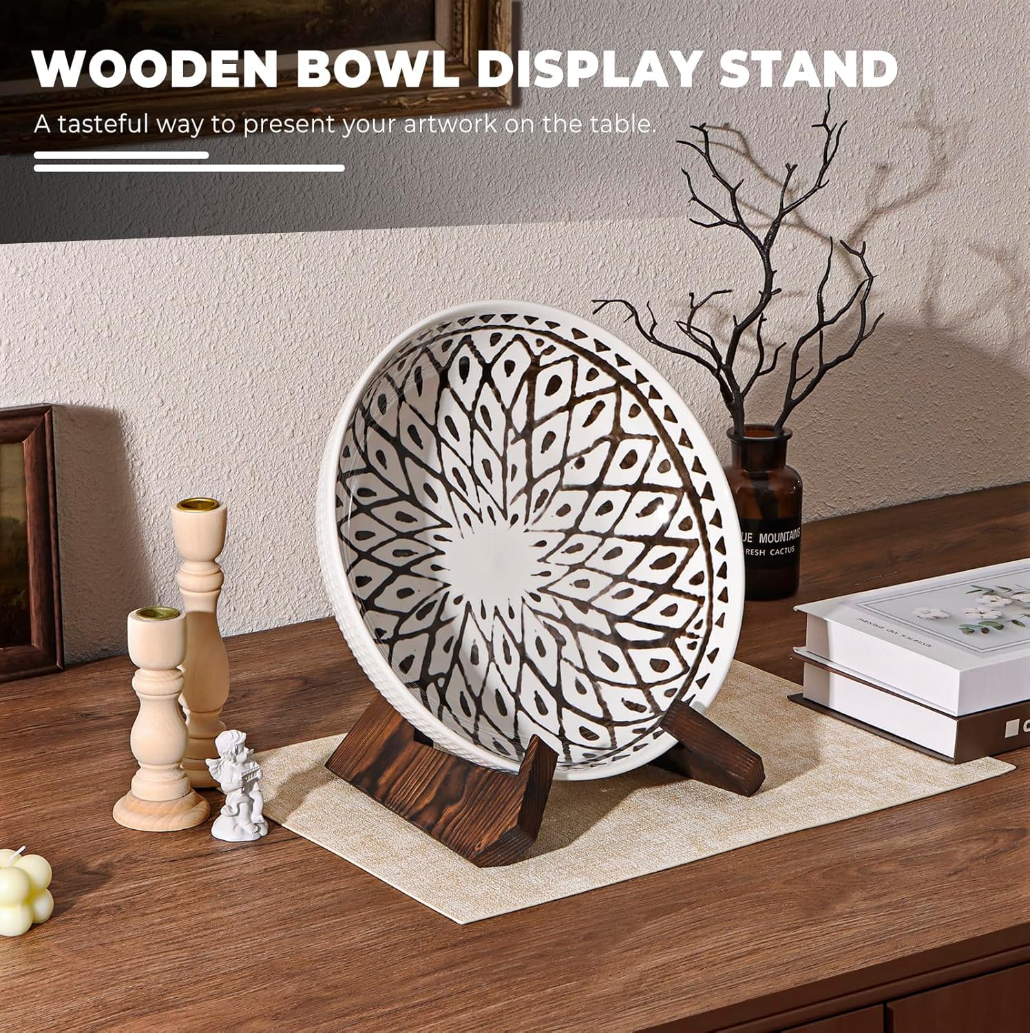 Wooden Bowl Display Stand / 6.5 Inch