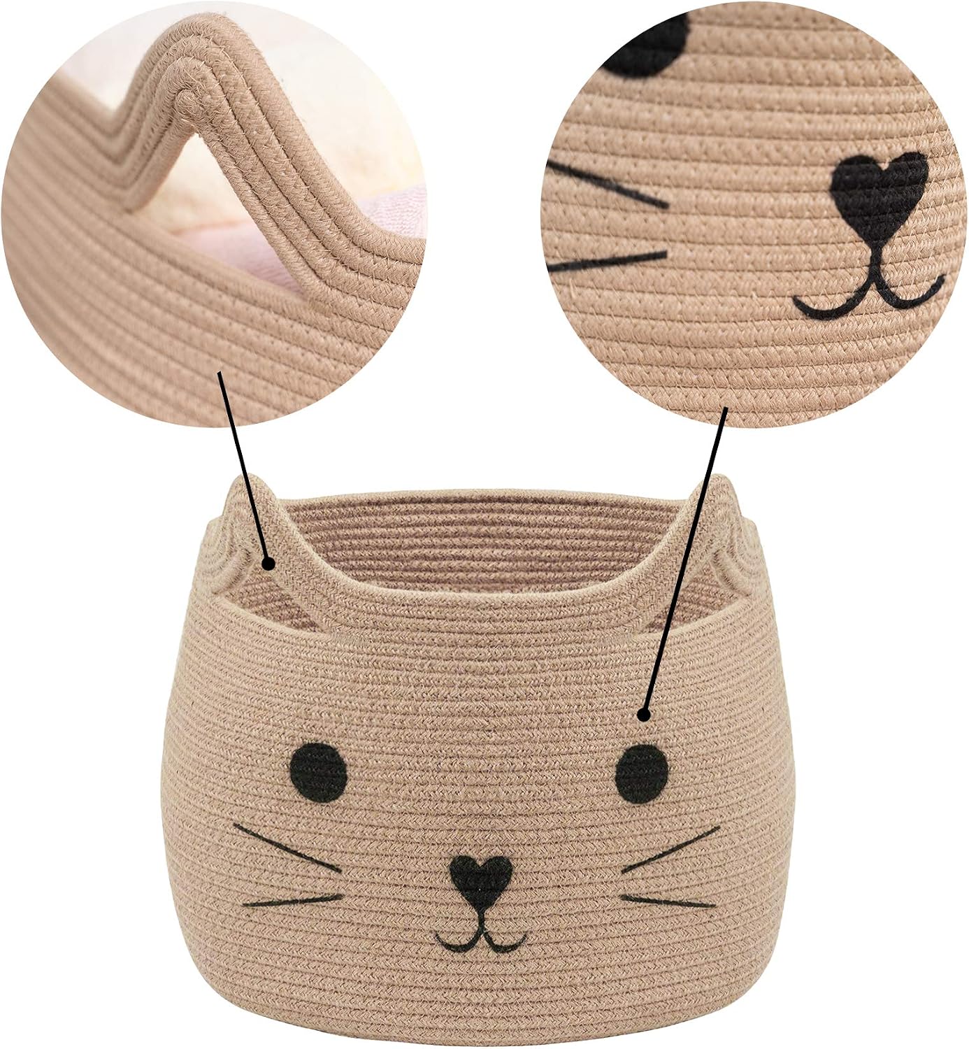 Animal Baskets Large Woven Cotton Rope Storage / Jute / Jute Cat