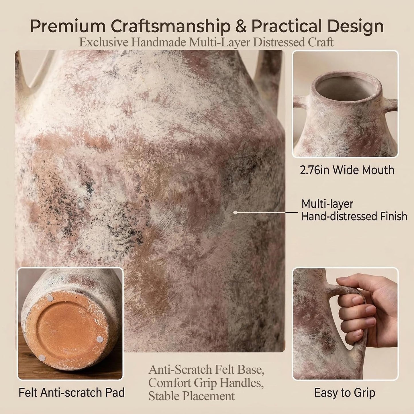 Rustic Farmhouse Vase / 005-terracotta