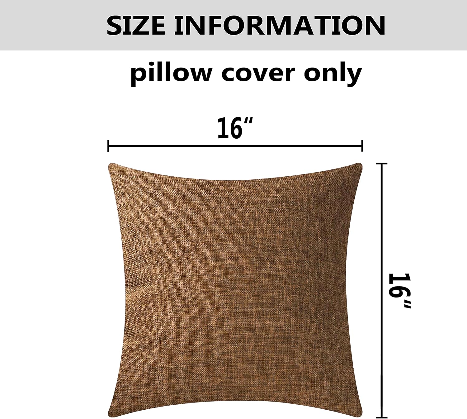 Decorative Pillow Covers Cushion Covers / 16 x 16 / Brown / Set of 2