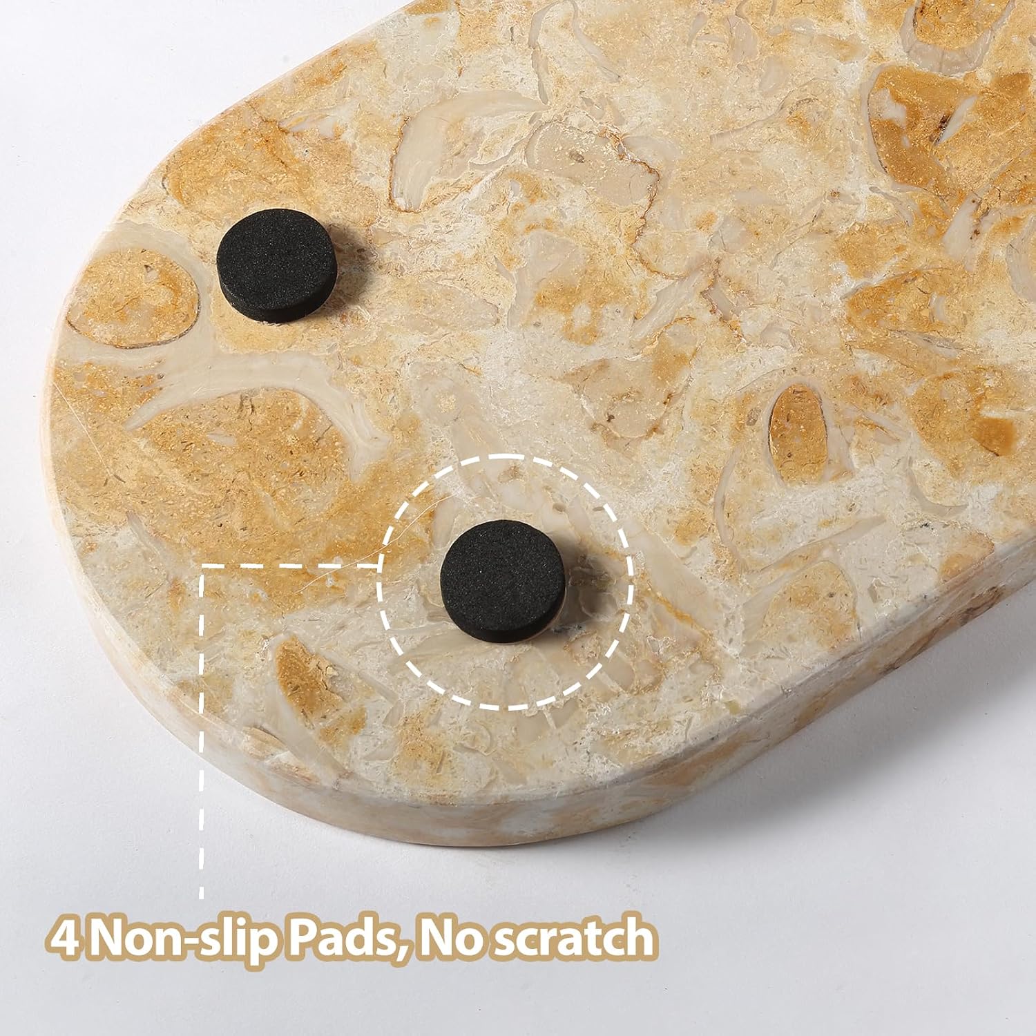 Egypt Natural Marble Tray / Gold Marble-pearlly Yellow / 12 x 6 x 0.8