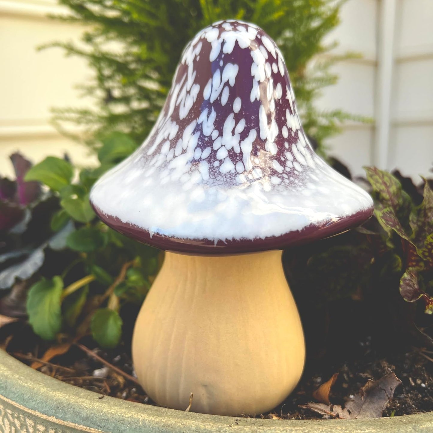 W133 Ceramic Enchanted Mushroom / Purple