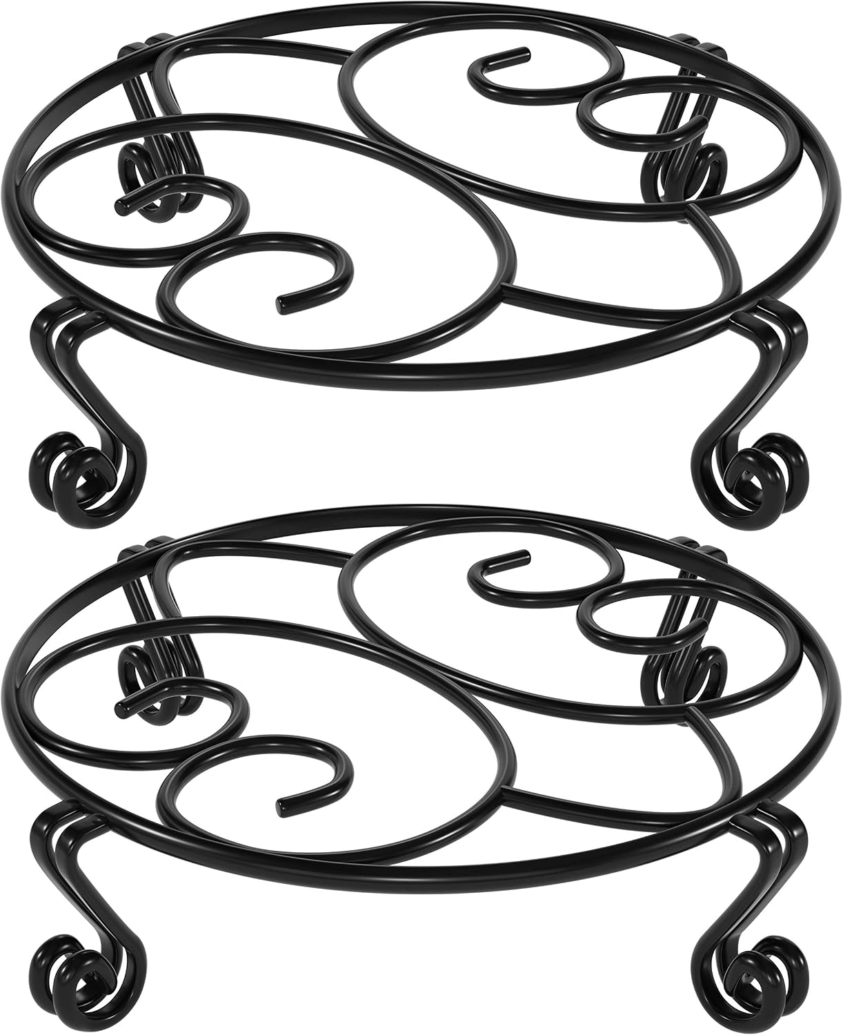 Yimobra 2 Pack Plant Stand for Flower Pot Heavy Duty Potted Holder Indoor Outdoor Metal Rustproof Iron Garden Container