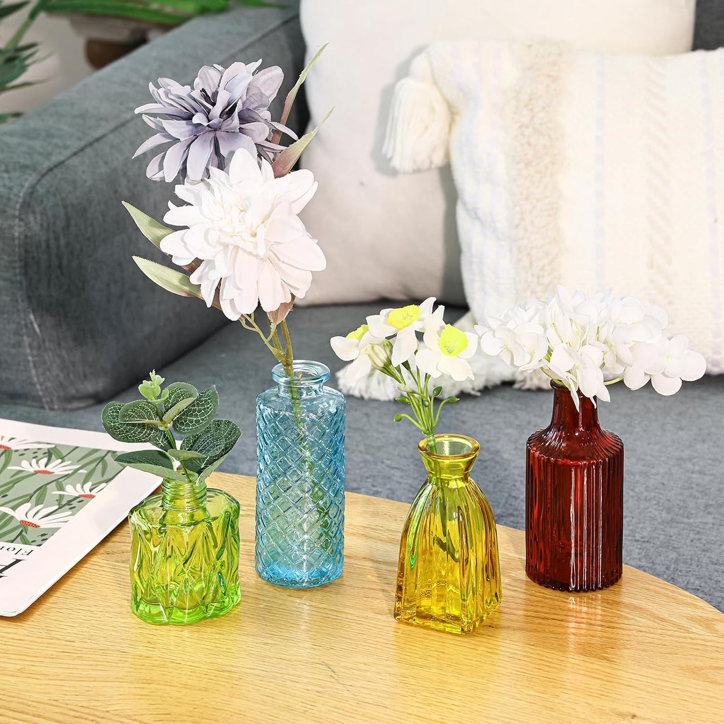 Glass Bud Vase Set / Colorful / Set of 36