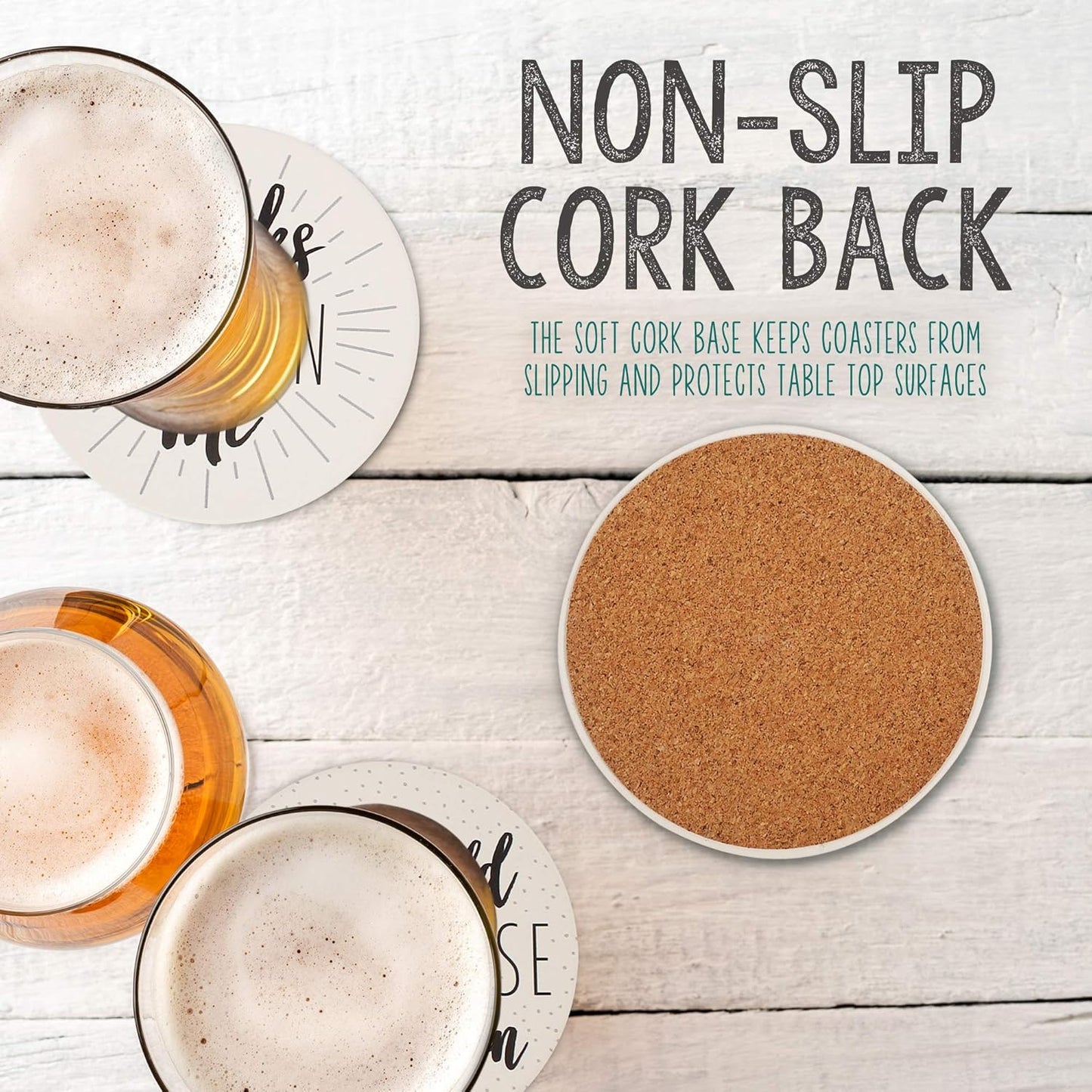 Bar Room Decor / 4" Diameter, Round / Set of 6