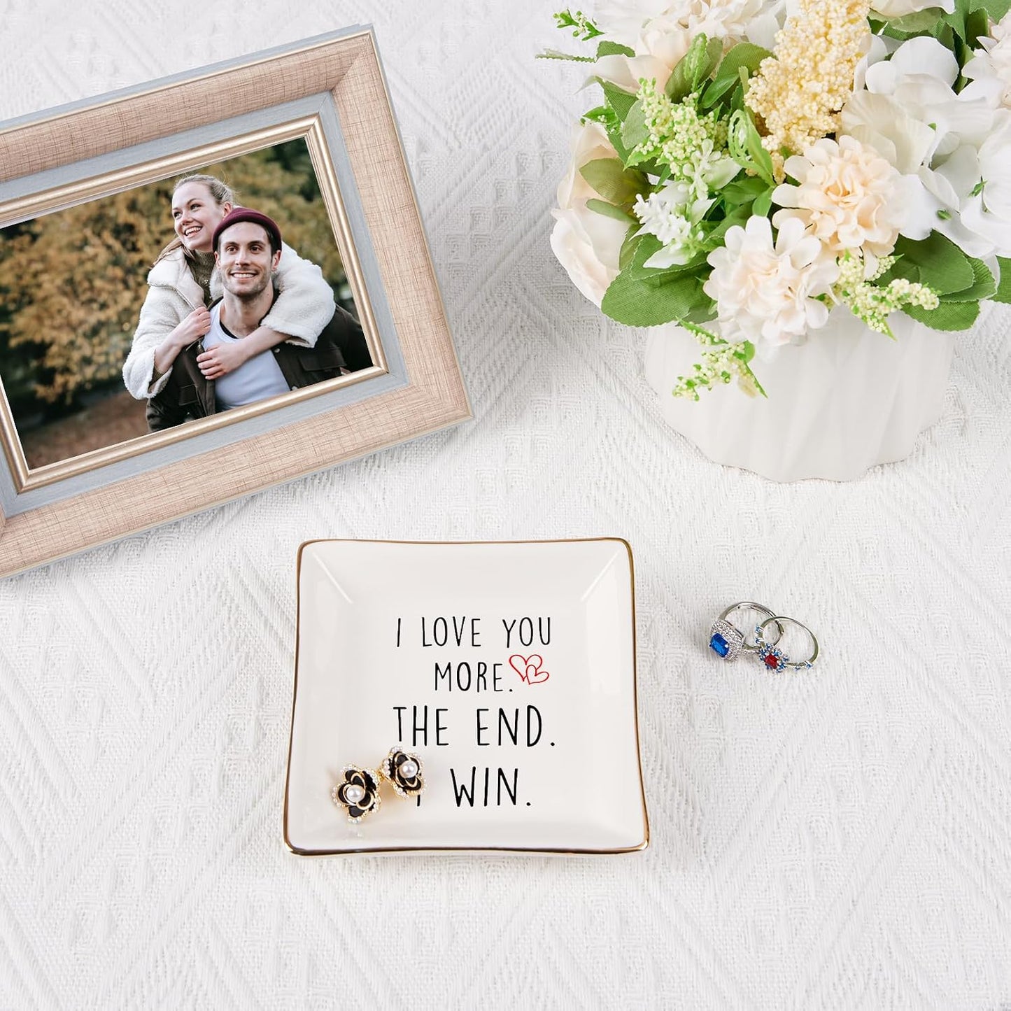 Wife Gifts Romantic Gifts for Her Jewelry Dish Tray / I Love You More