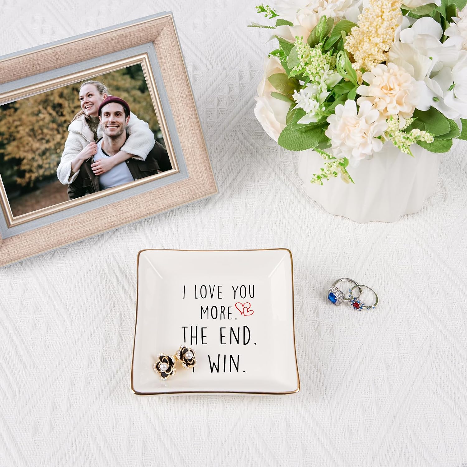 Wife Gifts Romantic Gifts for Her Jewelry Dish Tray / I Love You More