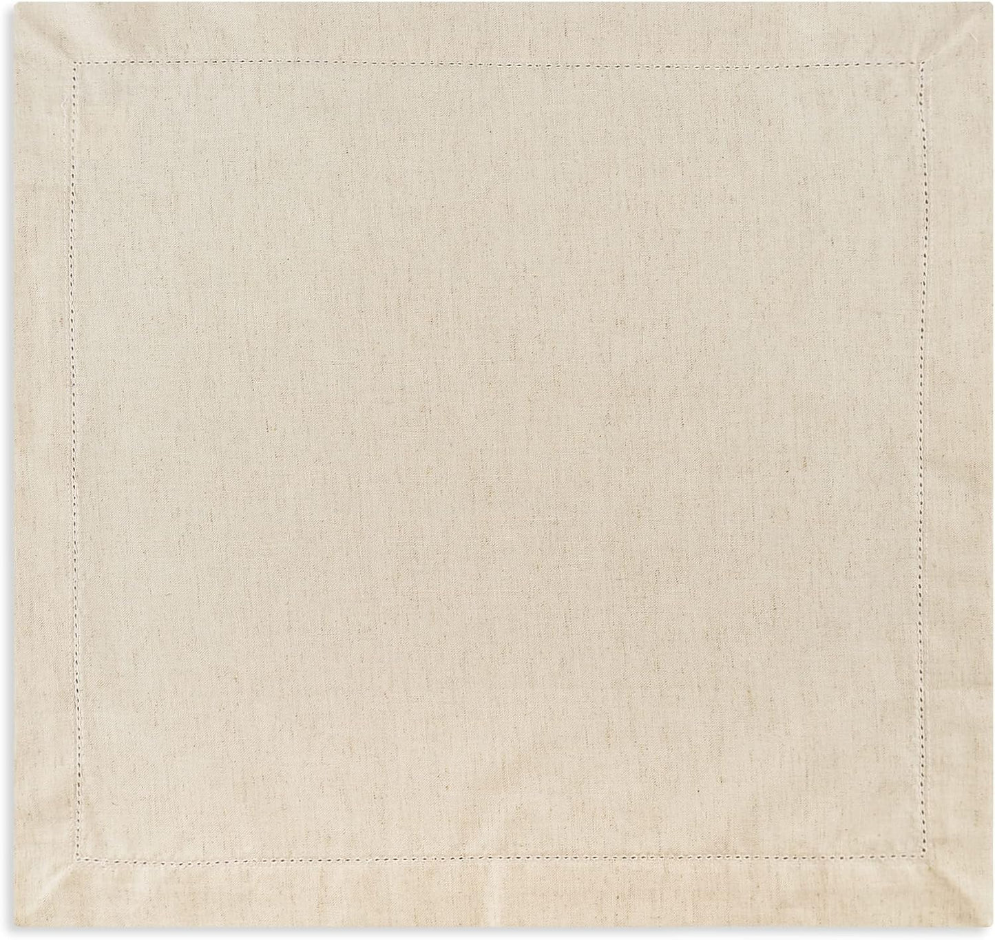 SweetNeedle - (Pack of 12) - Linen Flax Napkins with Hemstitched Handmade Designer Dinner Cloth Napkins 20x20 in in